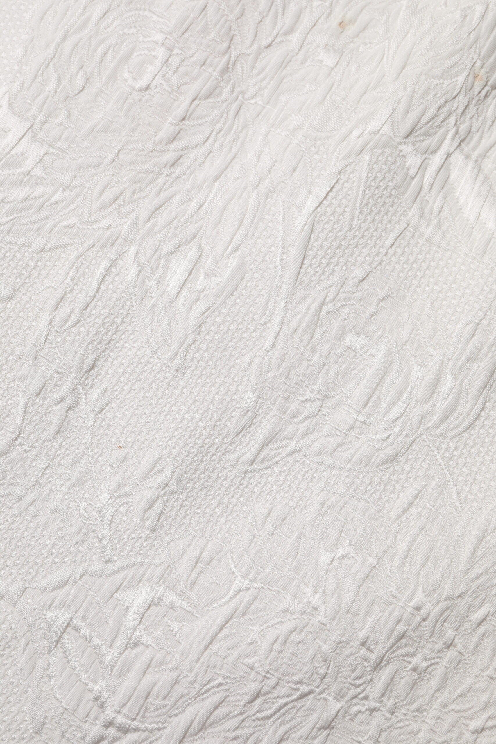 Dolce & Gabbana White Floral Brocade A-line High Waist Skirt