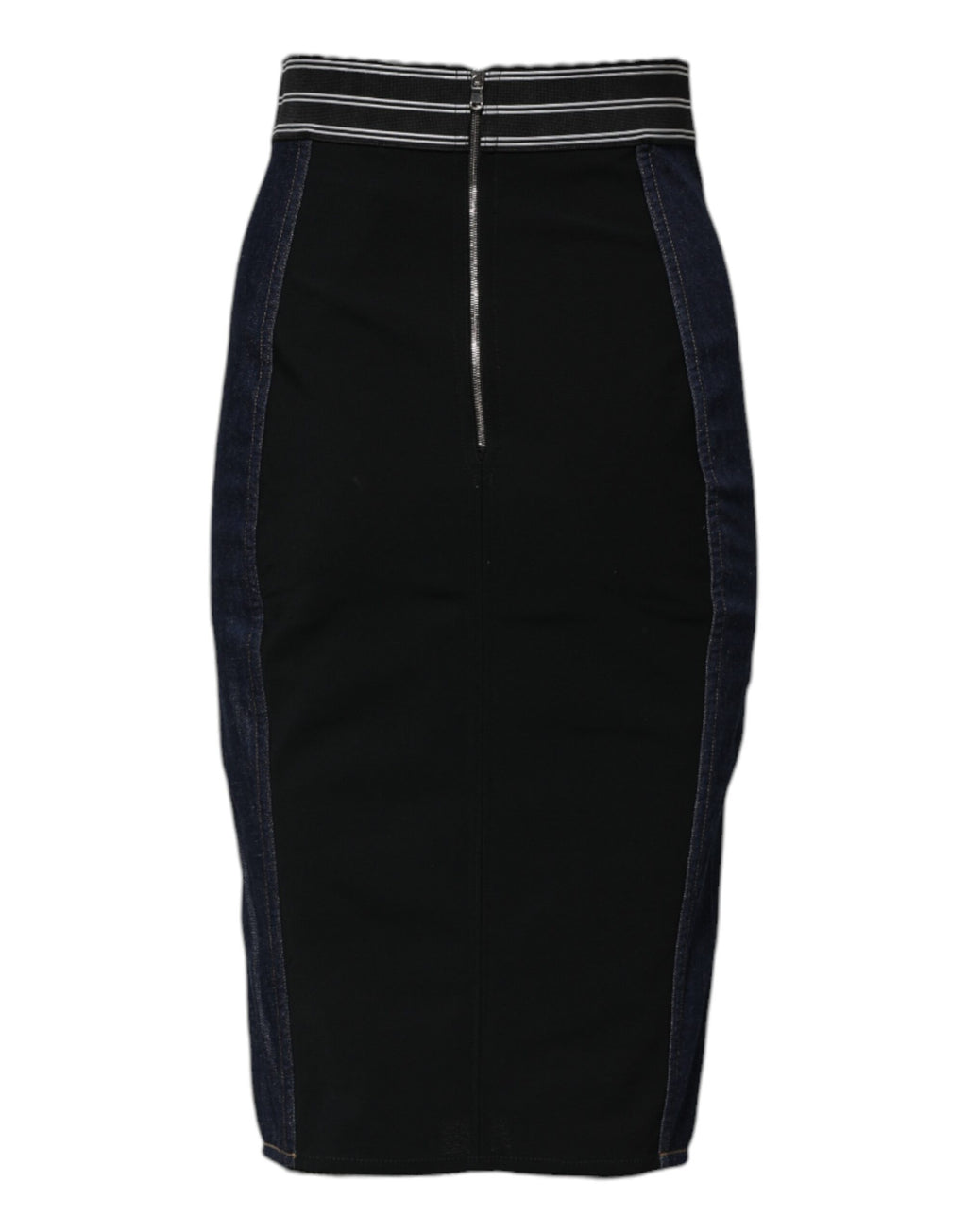 Dolce & Gabbana Blue Cotton Denim Pencil Cut Midi Skirt