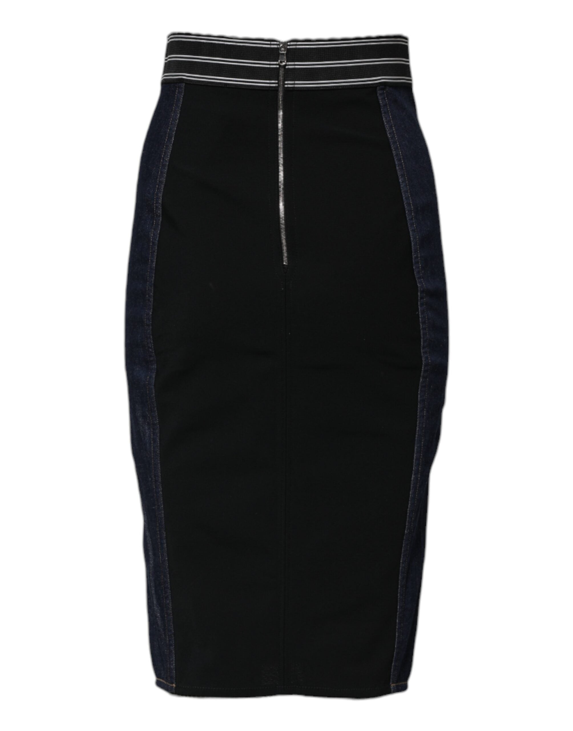 Dolce & Gabbana Blue Cotton Denim Pencil Cut Midi Skirt
