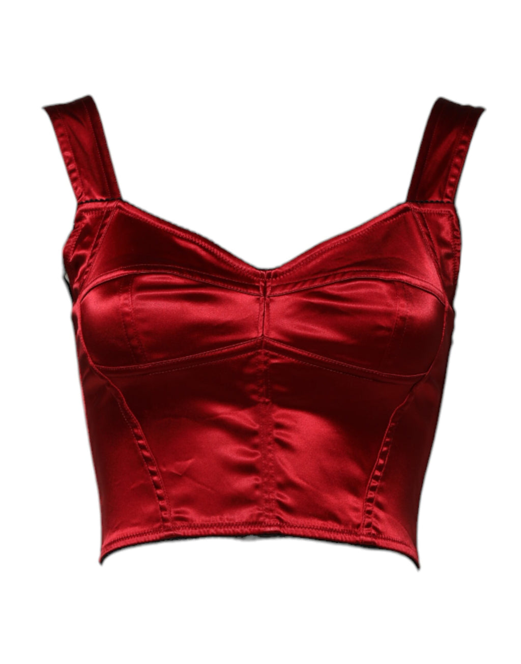 Dolce & Gabbana Red Bustier Sleeveless Corset Cropped Top