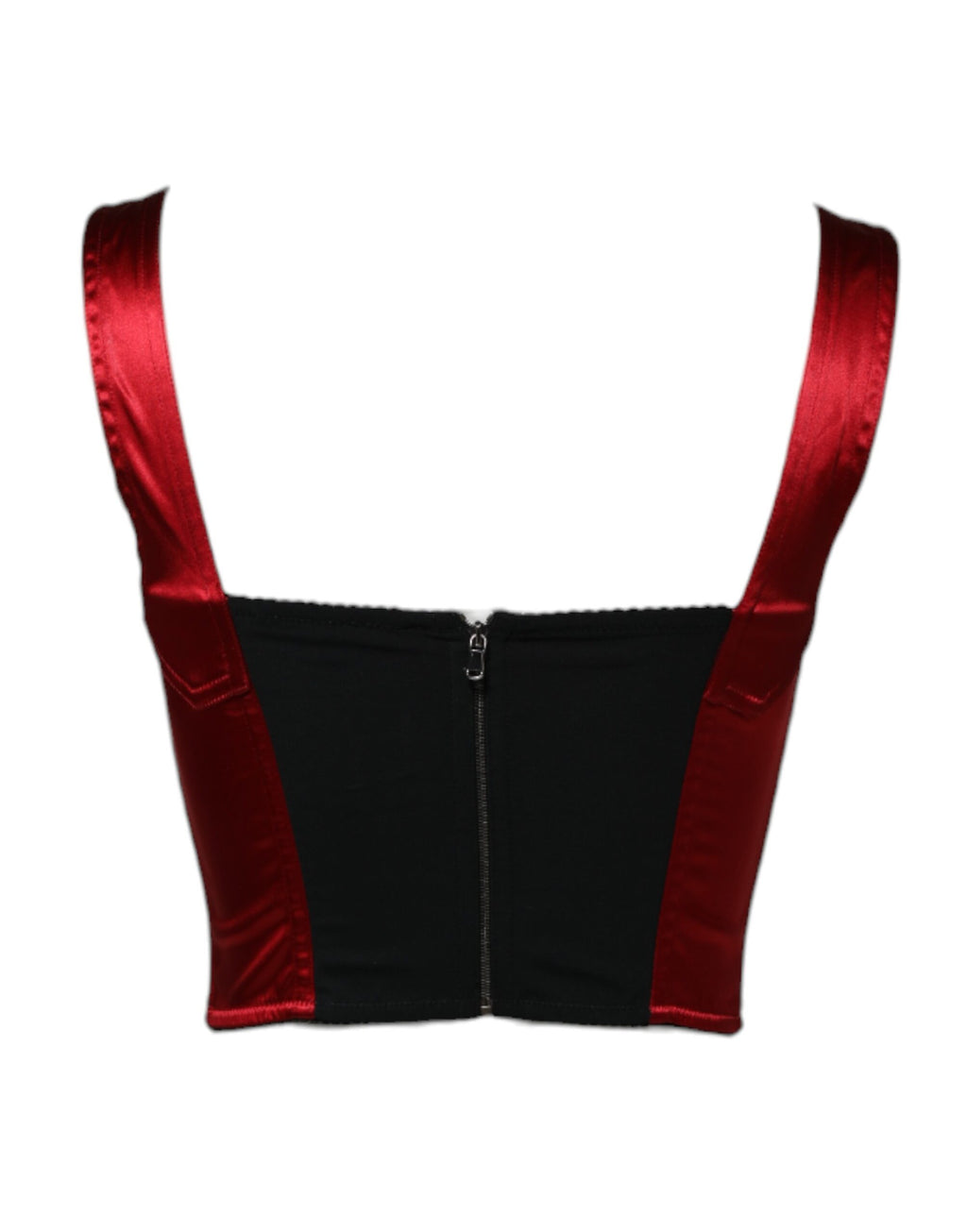 Dolce & Gabbana Red Bustier Sleeveless Corset Cropped Top