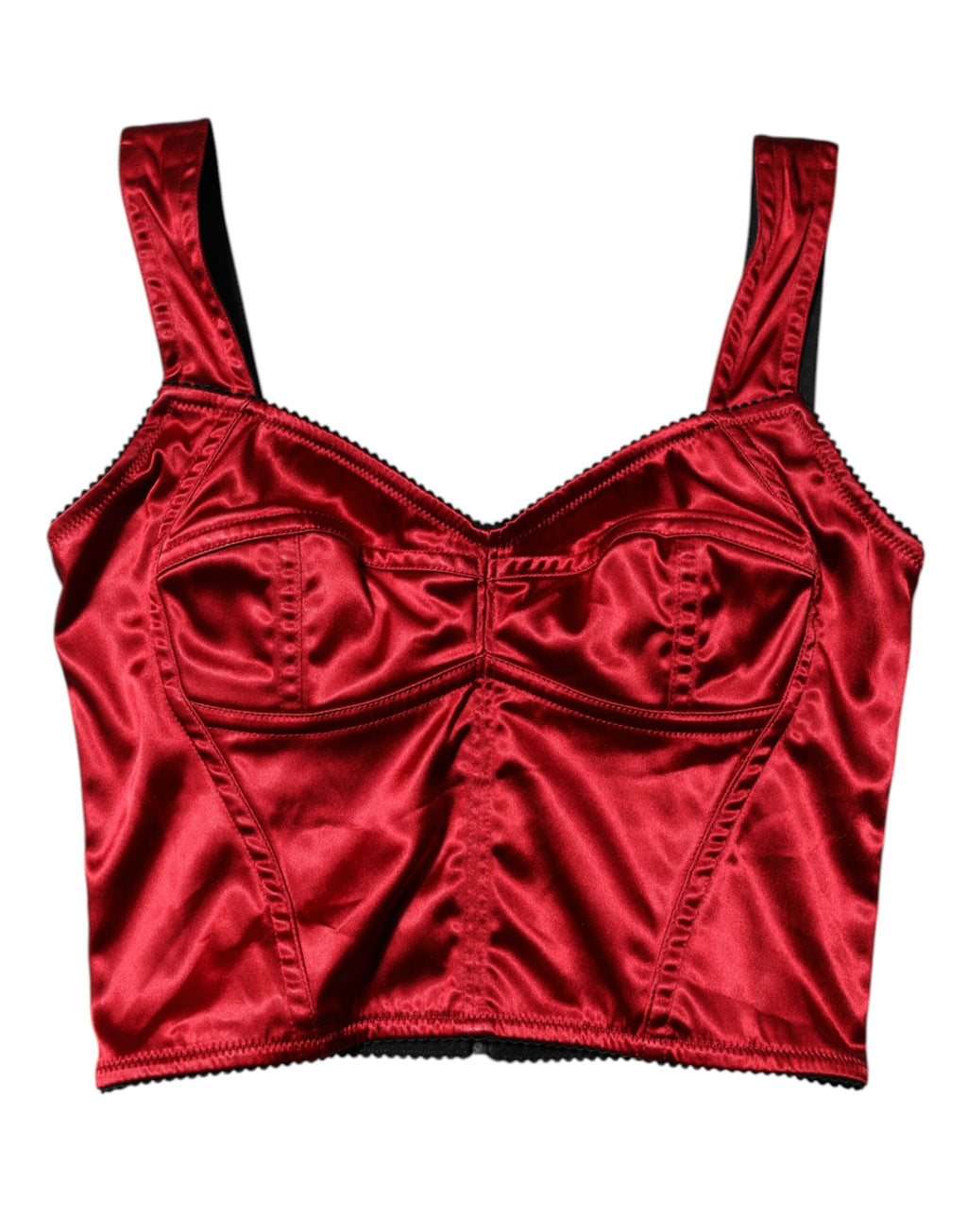 Dolce & Gabbana Red Bustier Sleeveless Corset Cropped Top