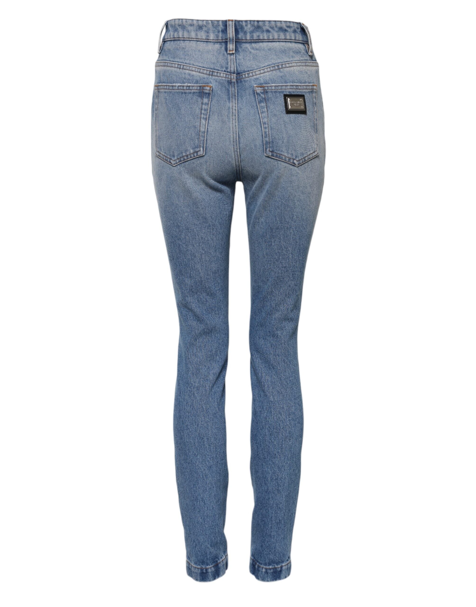 Dolce & Gabbana Blue Washed Skinny High Waist Denim Jeans
