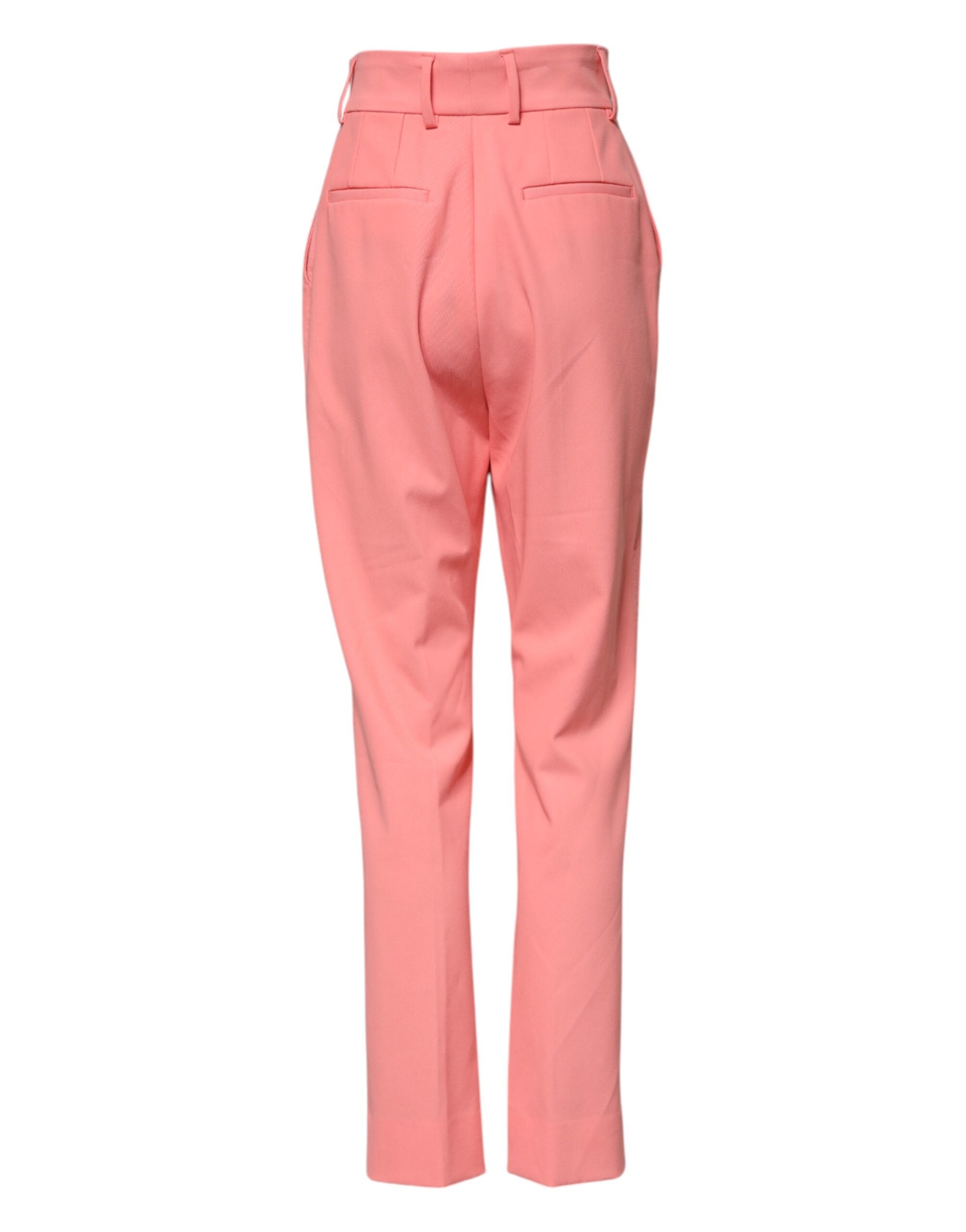 Dolce & Gabbana Pink High Waist Tapered Dress Pants