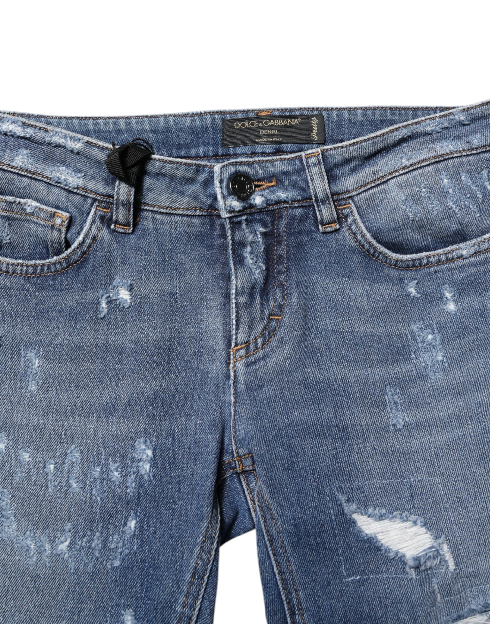 Dolce & Gabbana Blue PRETTY Tattered Skinny Denim Jeans