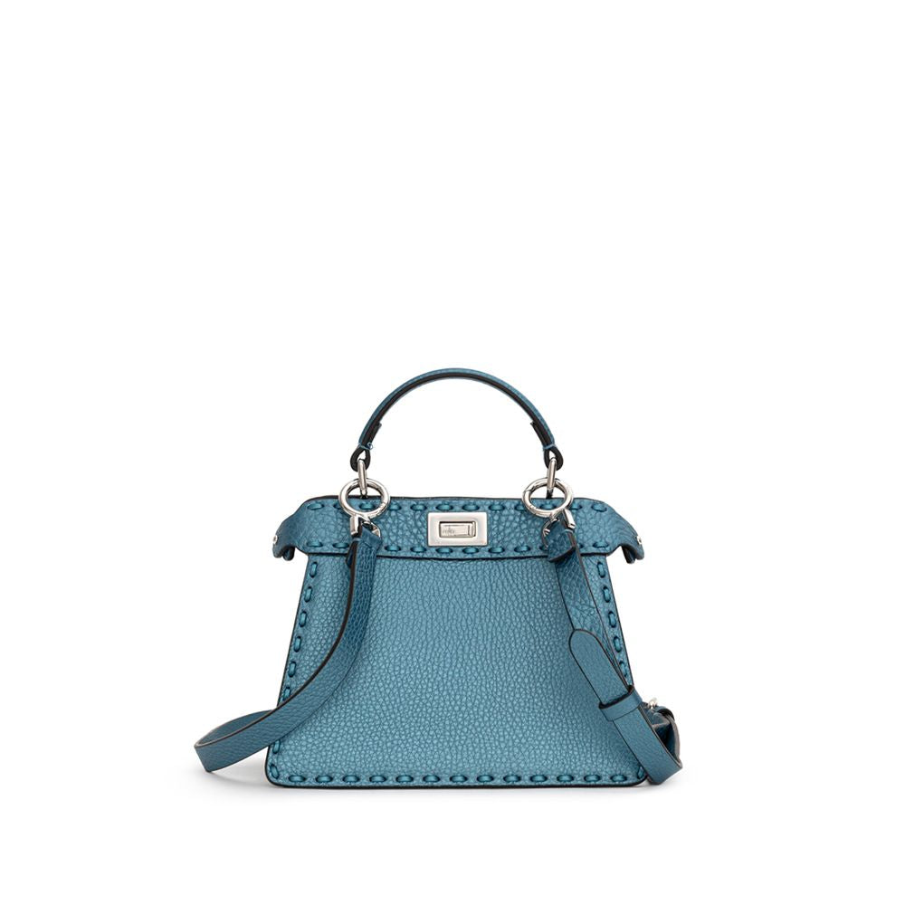 Fendi Blue Leather Shoulder Bag