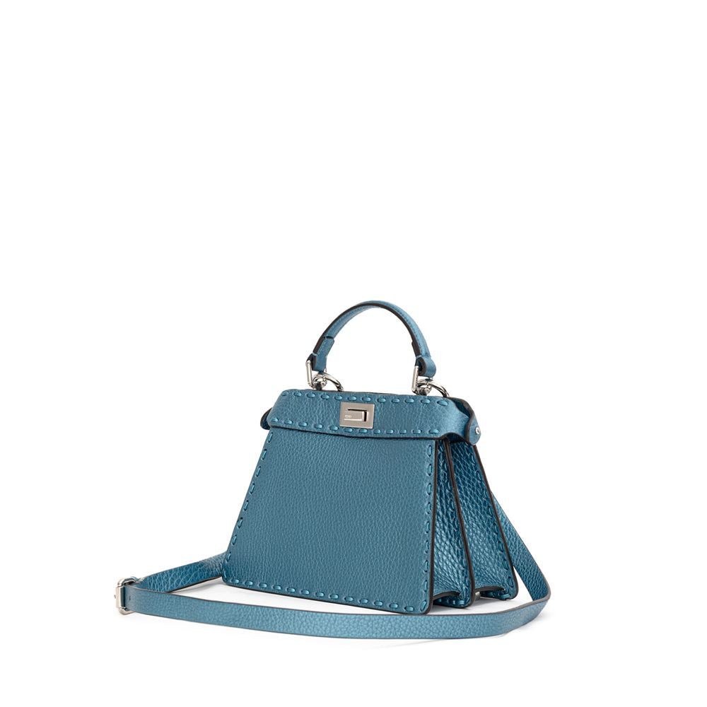 Fendi Blue Leather Shoulder Bag