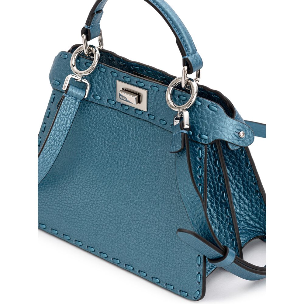 Fendi Blue Leather Shoulder Bag