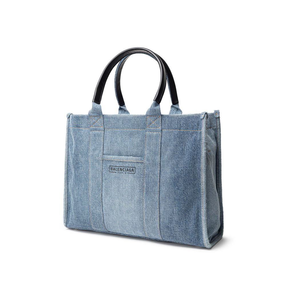 Balenciaga Blue Cotton Tote Bag