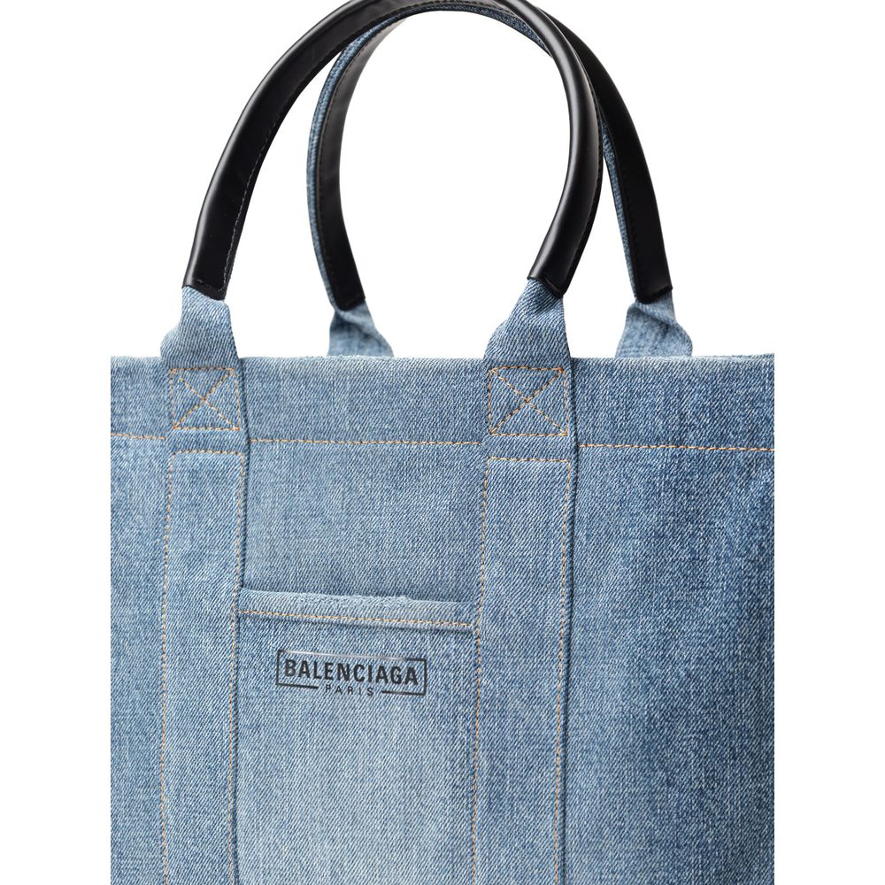 Balenciaga Blue Cotton Tote Bag