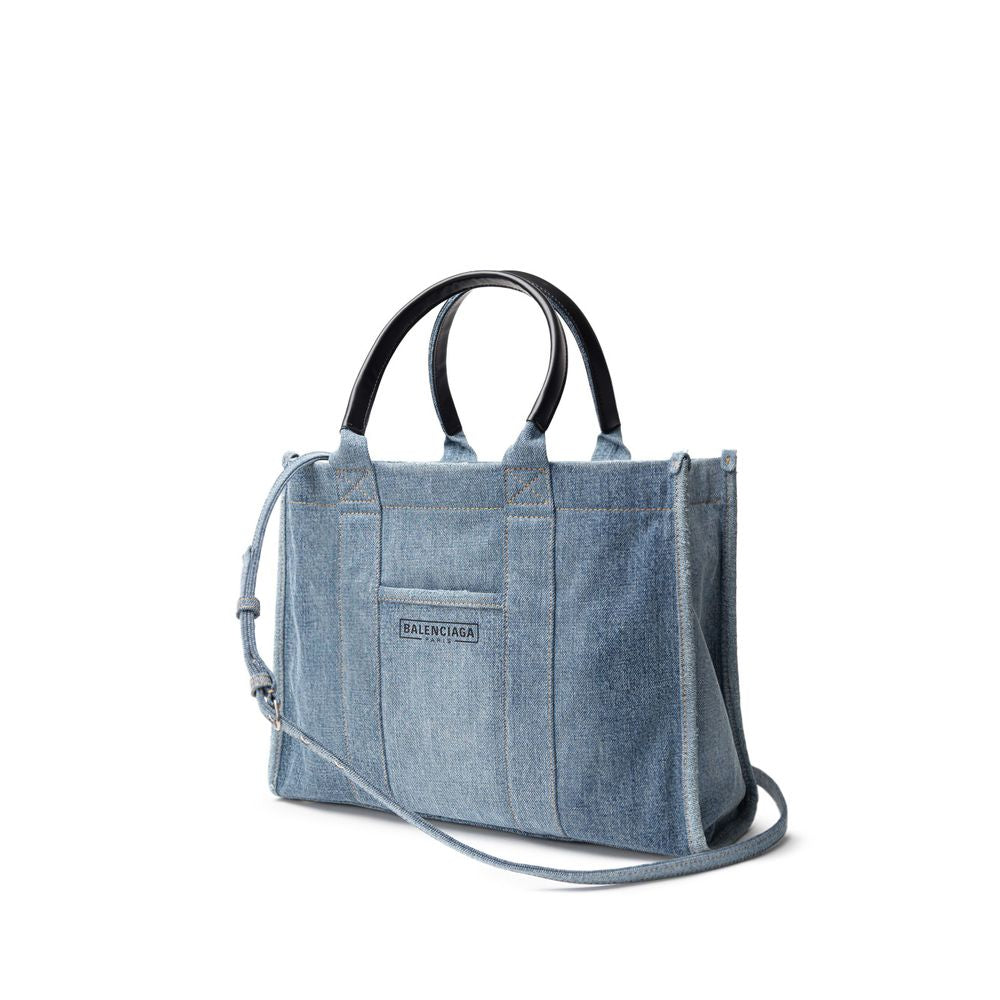 Balenciaga Blue Cotton Tote Bag