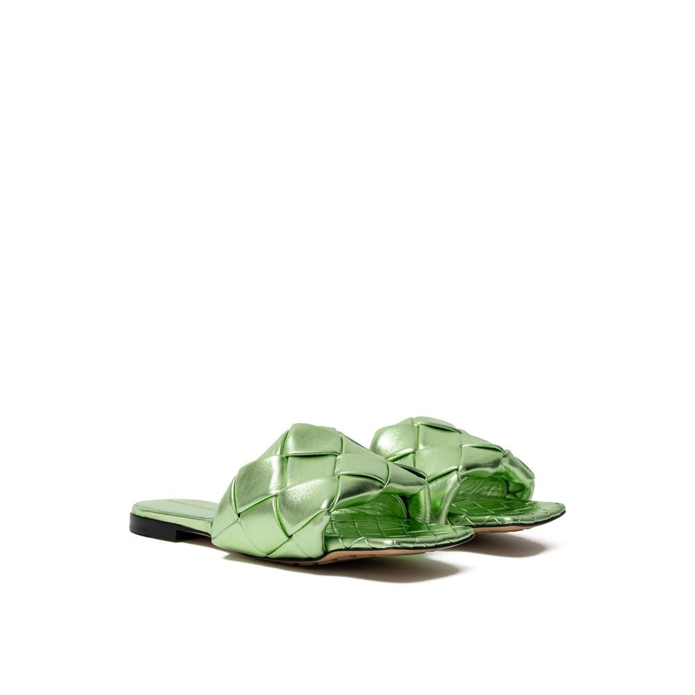 Bottega Veneta Green Leather Slide