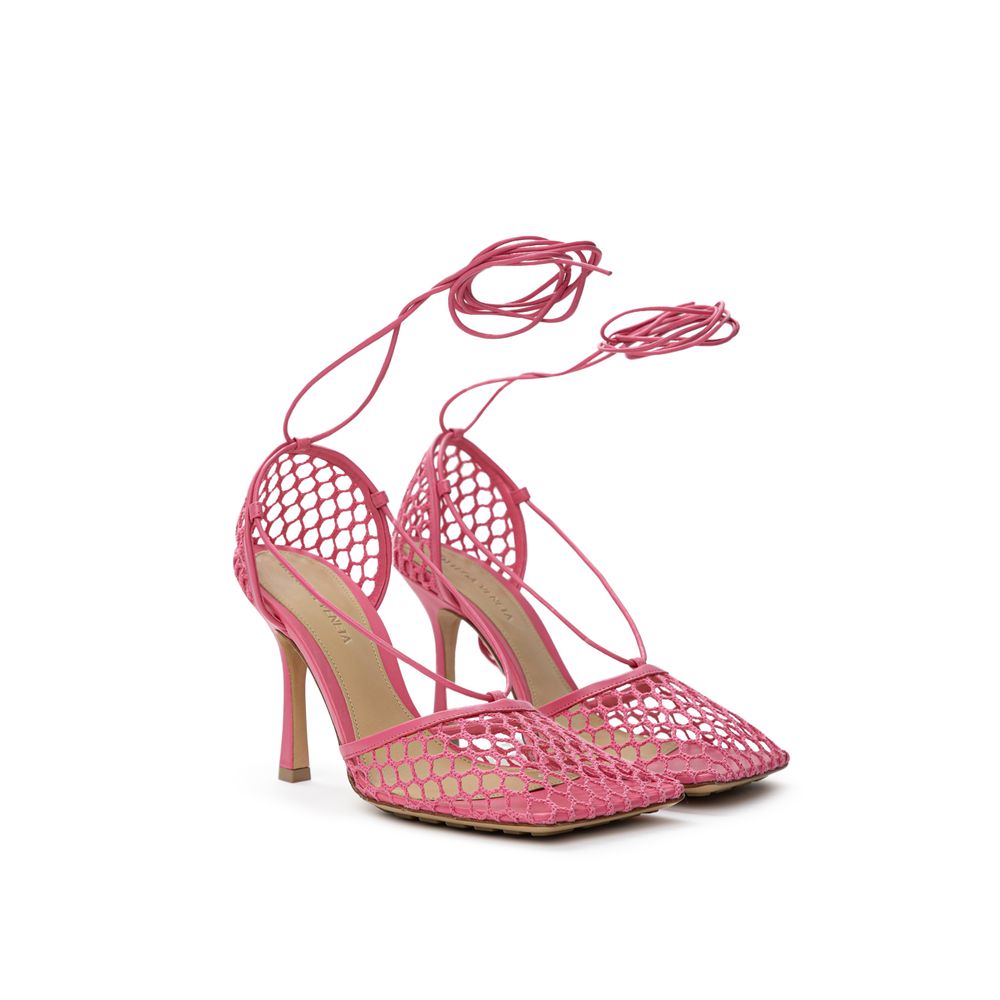 Bottega Veneta Pink Fabric And Leather Sandal