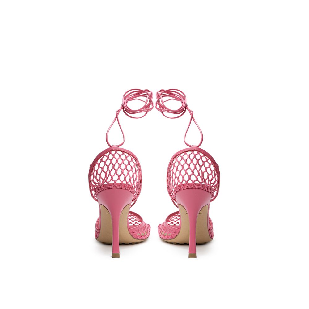 Bottega Veneta Pink Fabric And Leather Sandal