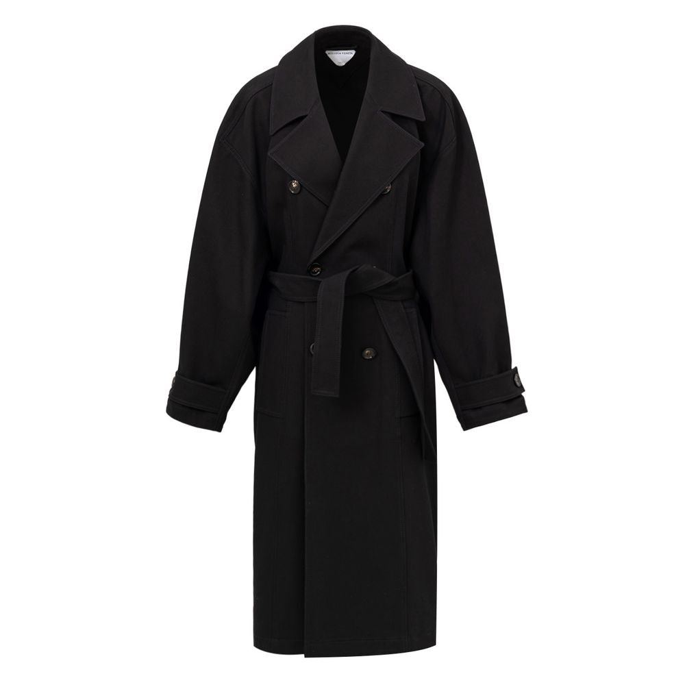 Bottega Veneta Black Cotton Trench Coat