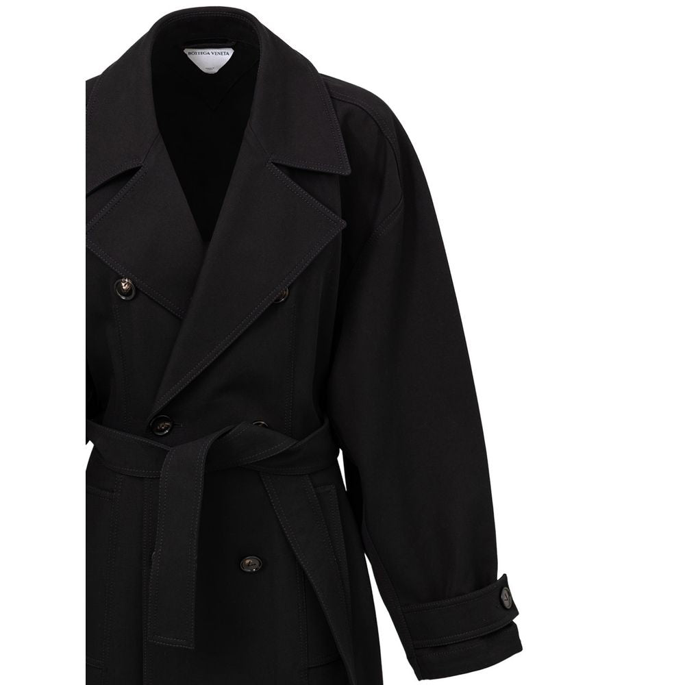 Bottega Veneta Black Cotton Trench Coat
