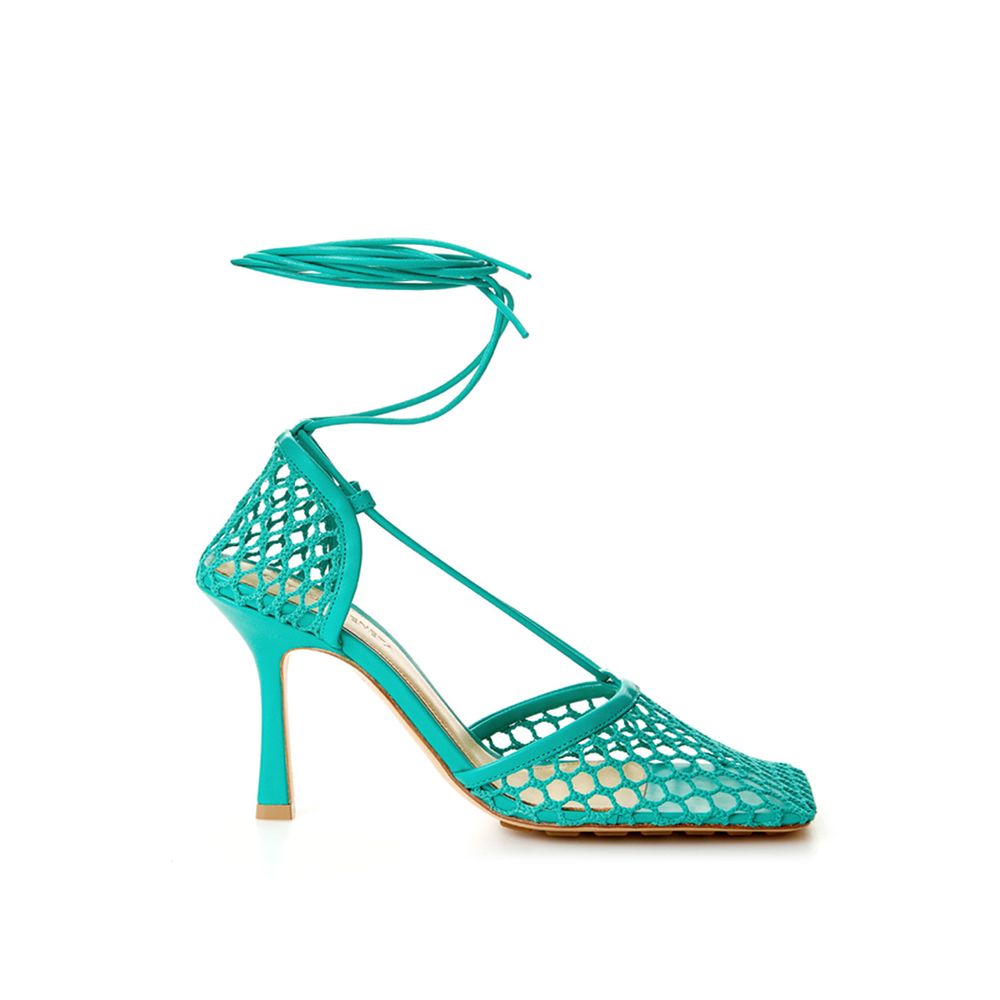 Bottega Veneta Green Fabric And Leather Sandal