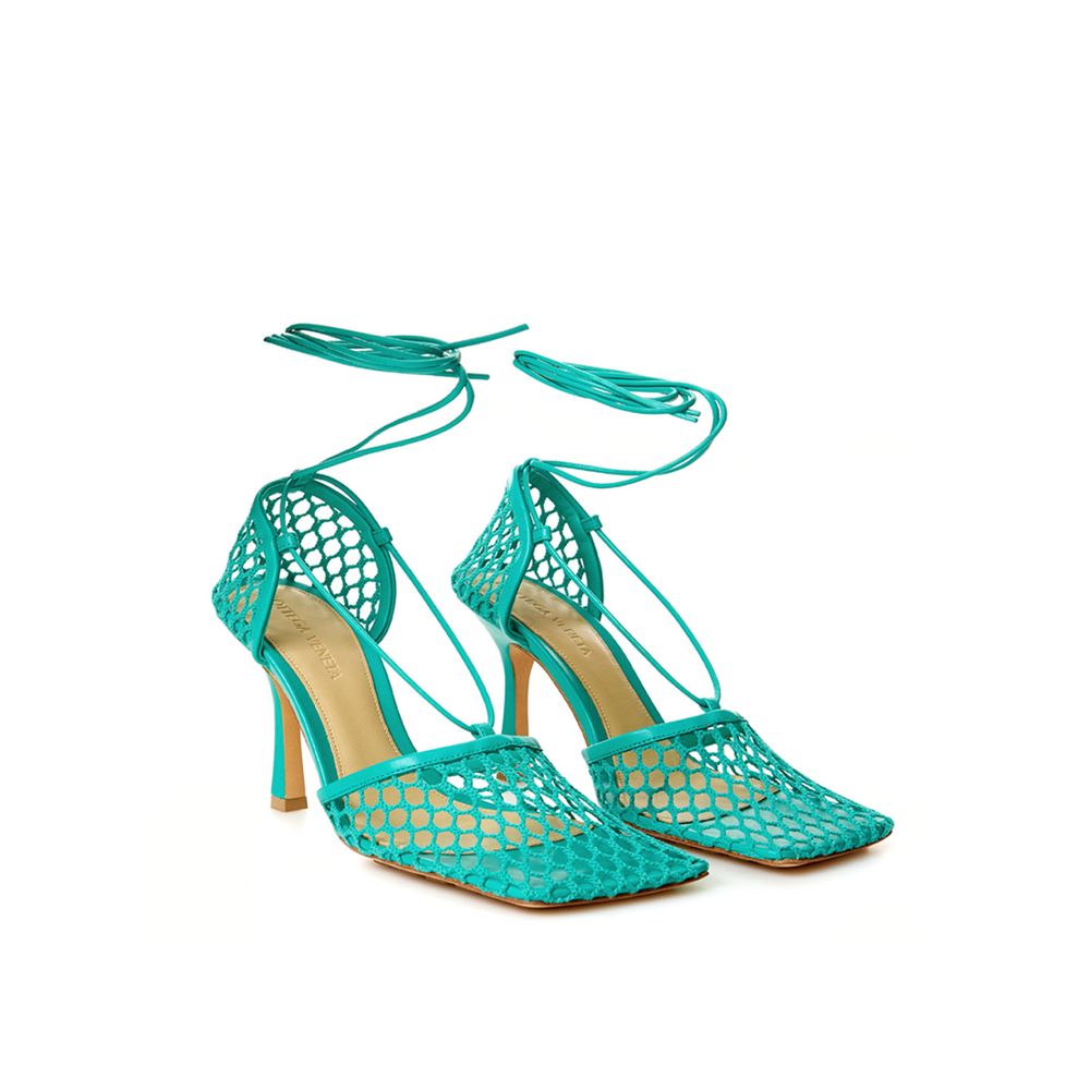 Bottega Veneta Green Fabric And Leather Sandal