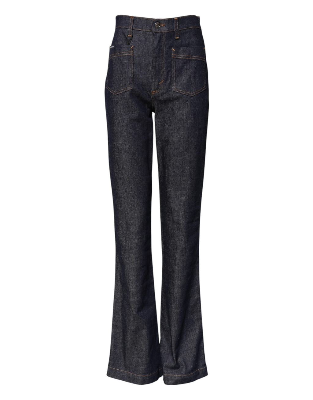 Dolce & Gabbana Blue Cotton High Waist Flared Denim Jeans
