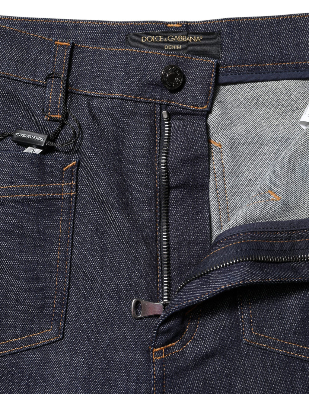 Dolce & Gabbana Blue Cotton High Waist Flared Denim Jeans