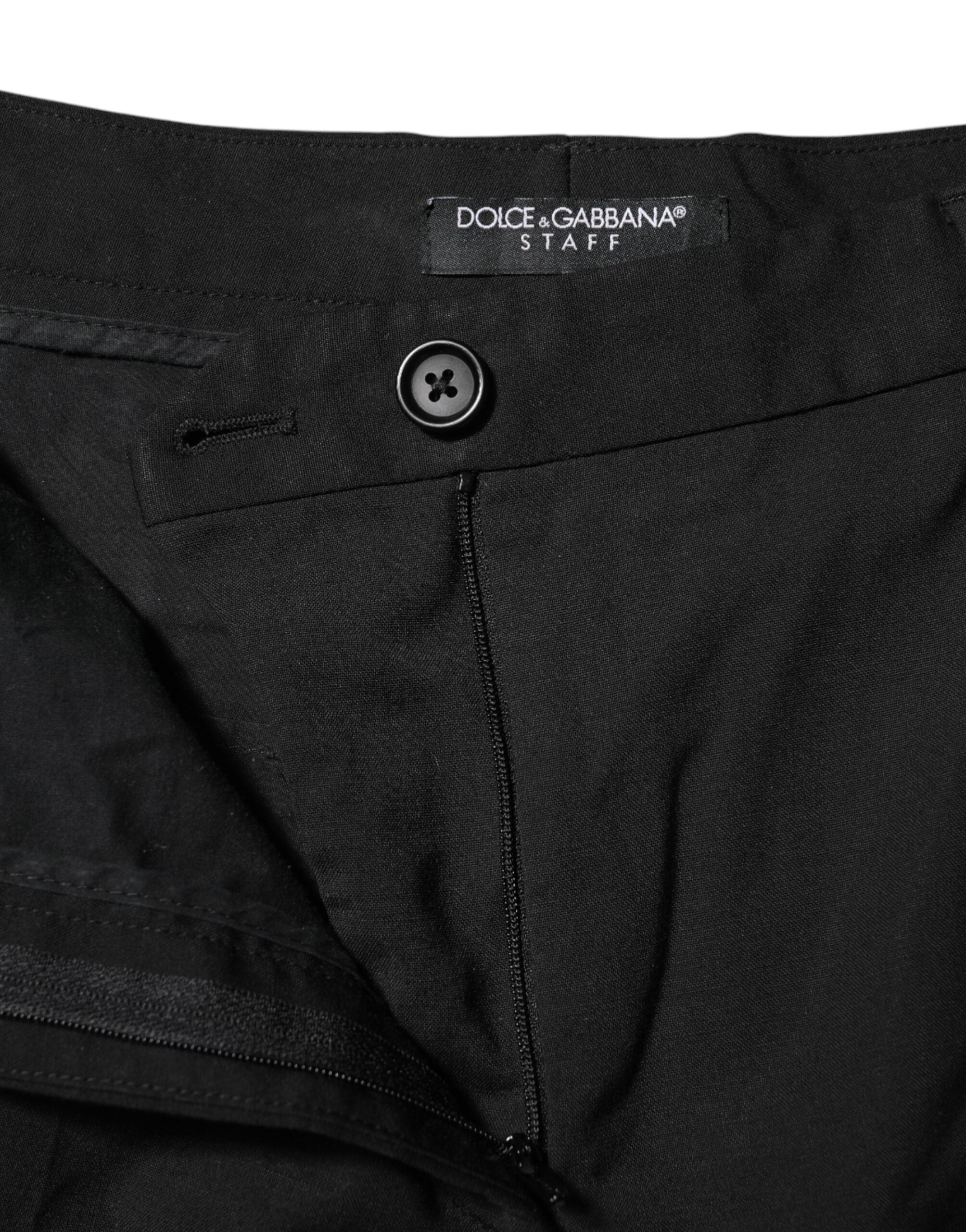 Dolce & Gabbana Black STAFF High Waist Tapered Pants