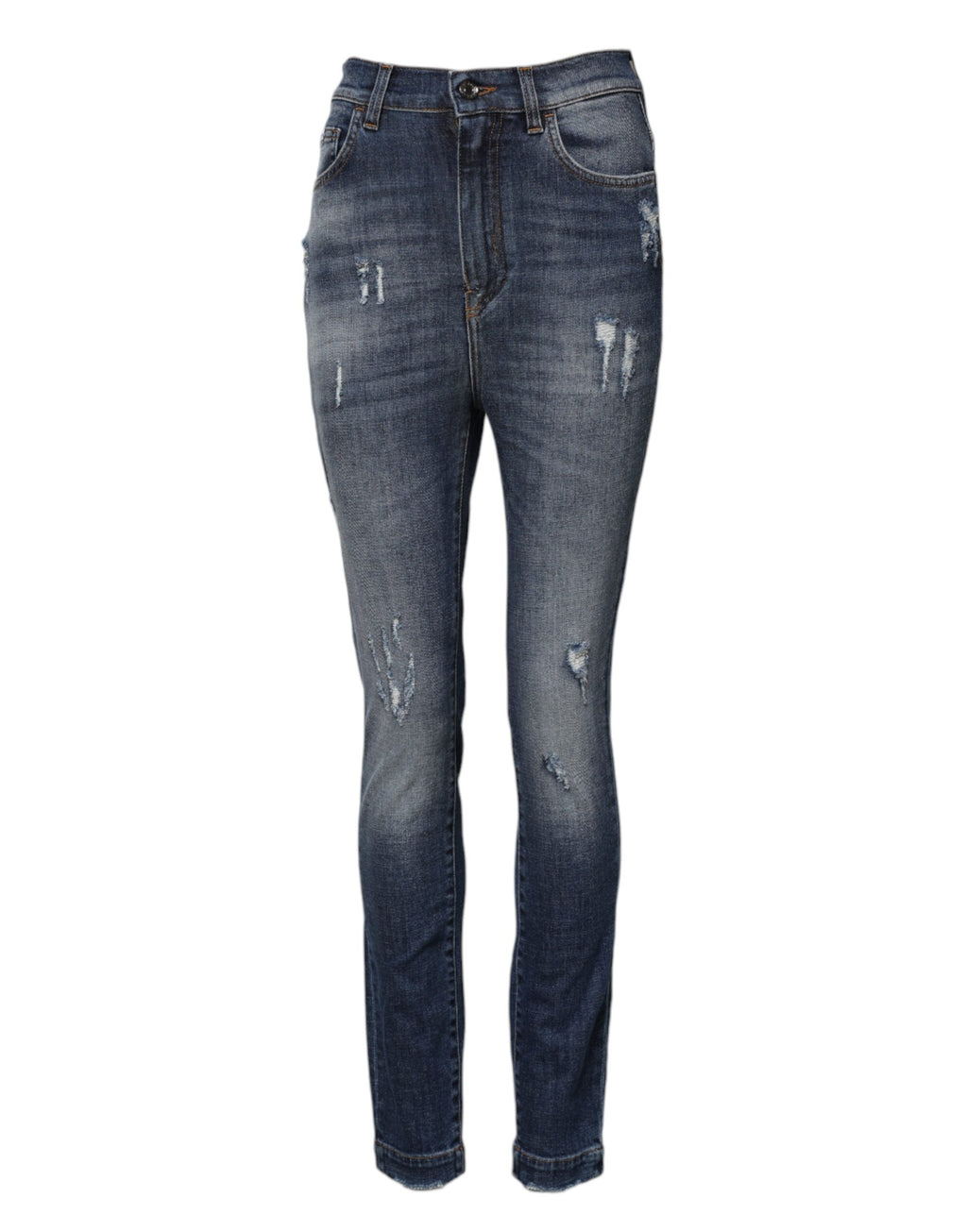 Dolce & Gabbana Blue Cotton HighWaist Skinny Denim Jeans