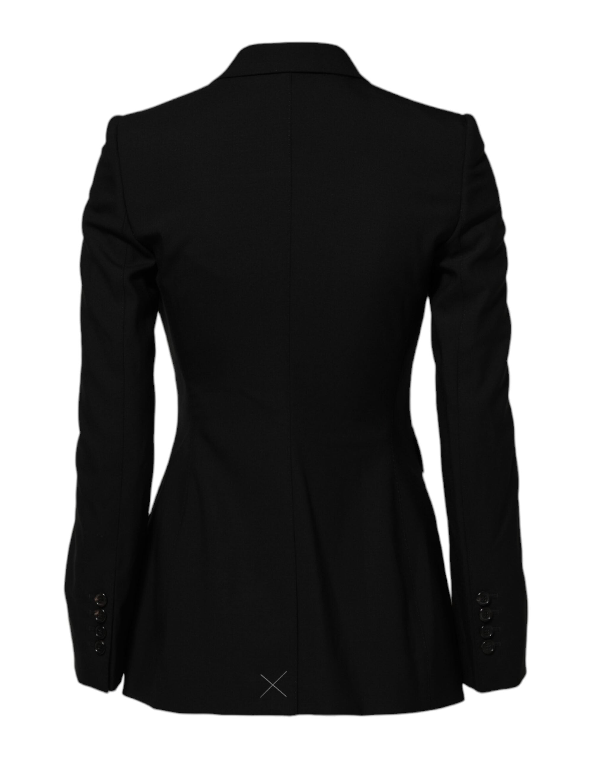 Dolce & Gabbana Black Wool Single Breasted Coat Jacket