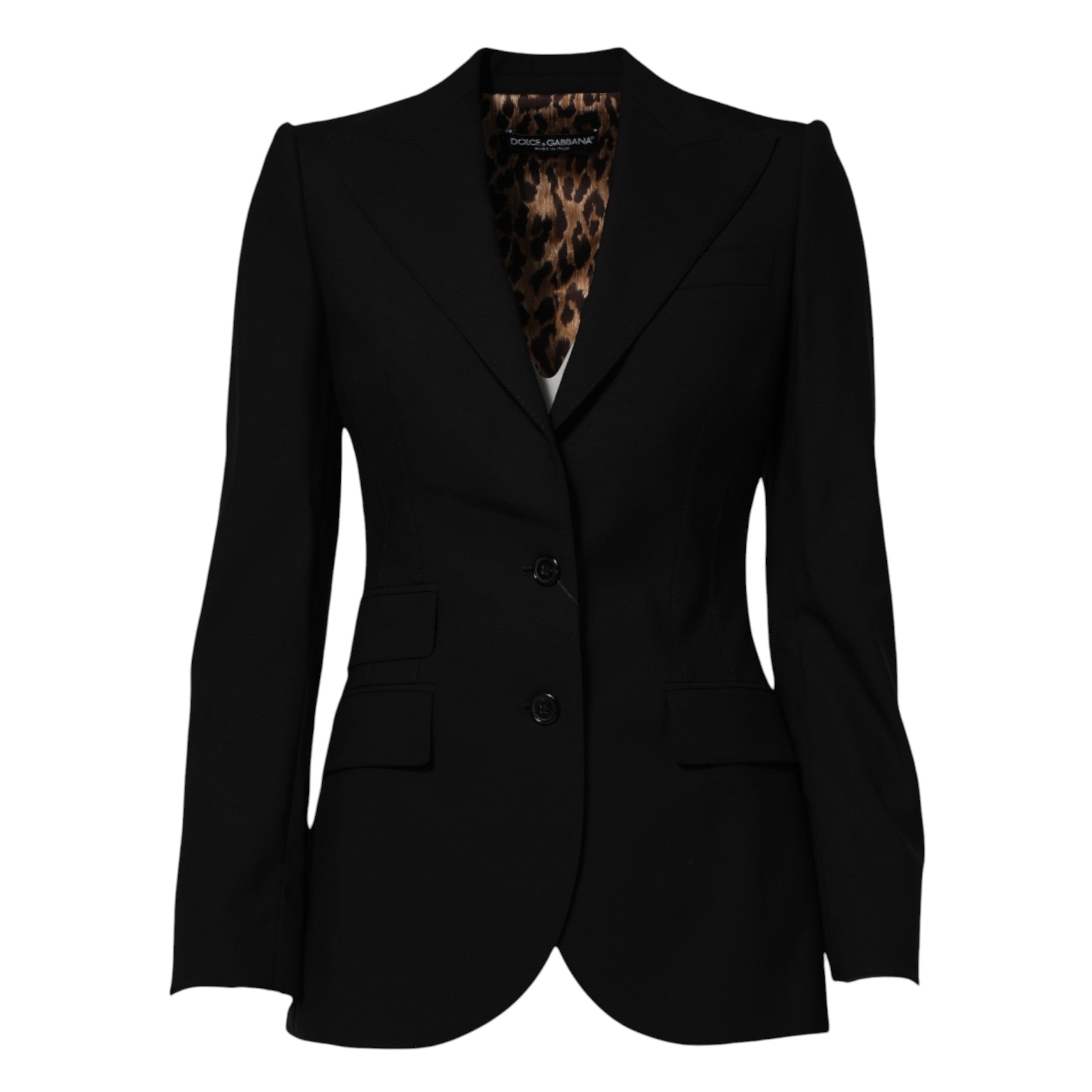 Dolce & Gabbana Black Wool Single Breasted Coat Jacket
