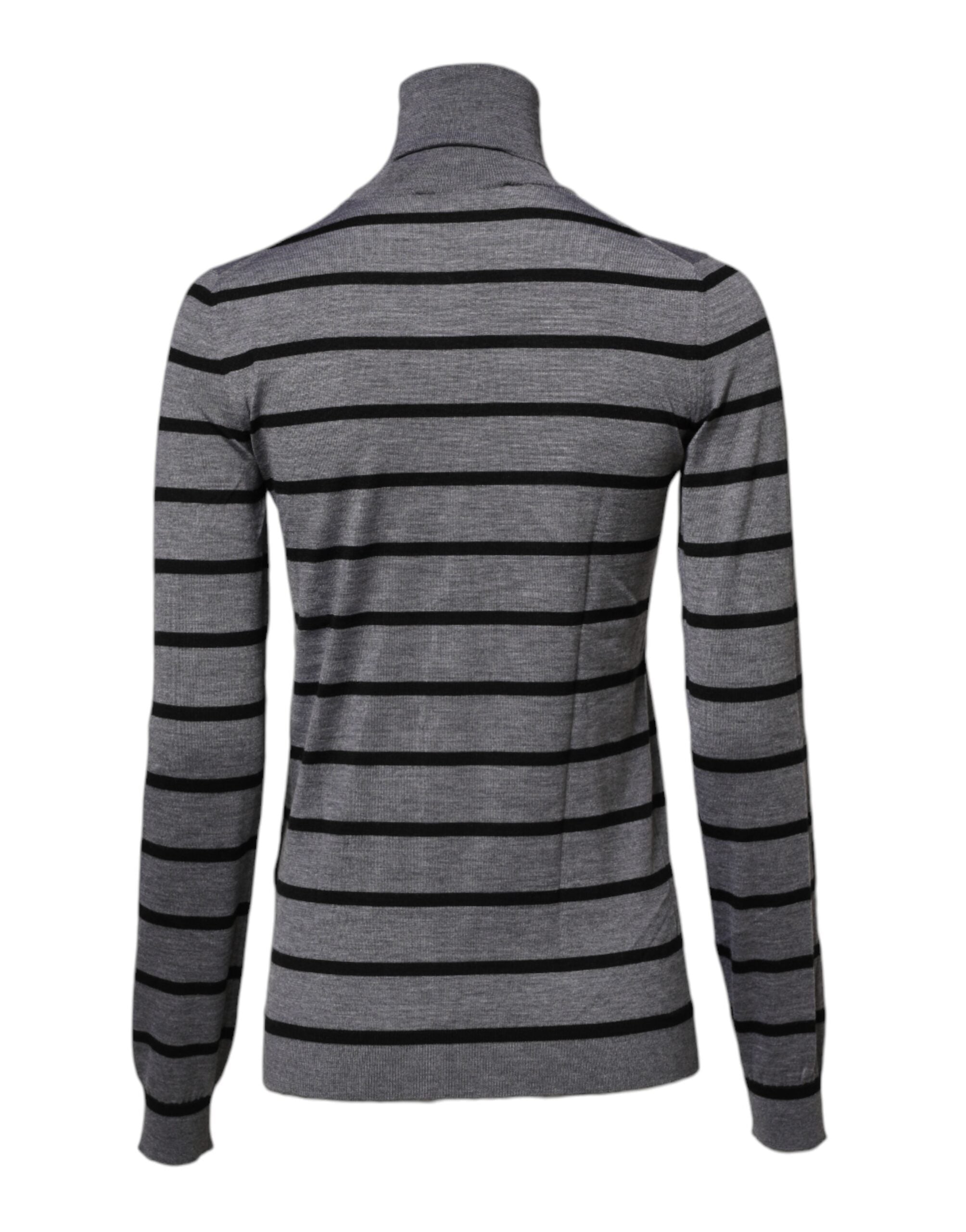 Dolce & Gabbana Gray Floral Embroidery Pullover Sweater