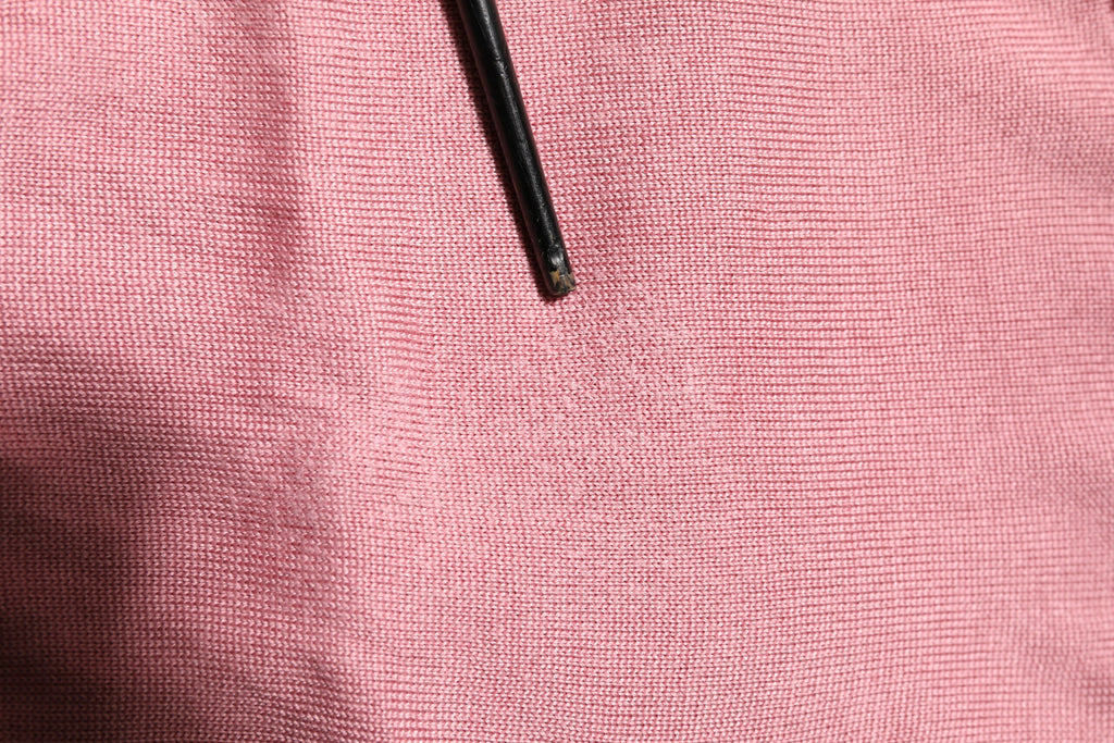 Dolce & Gabbana Pink Silk Cropped Crew Neck Cardigan Sweater