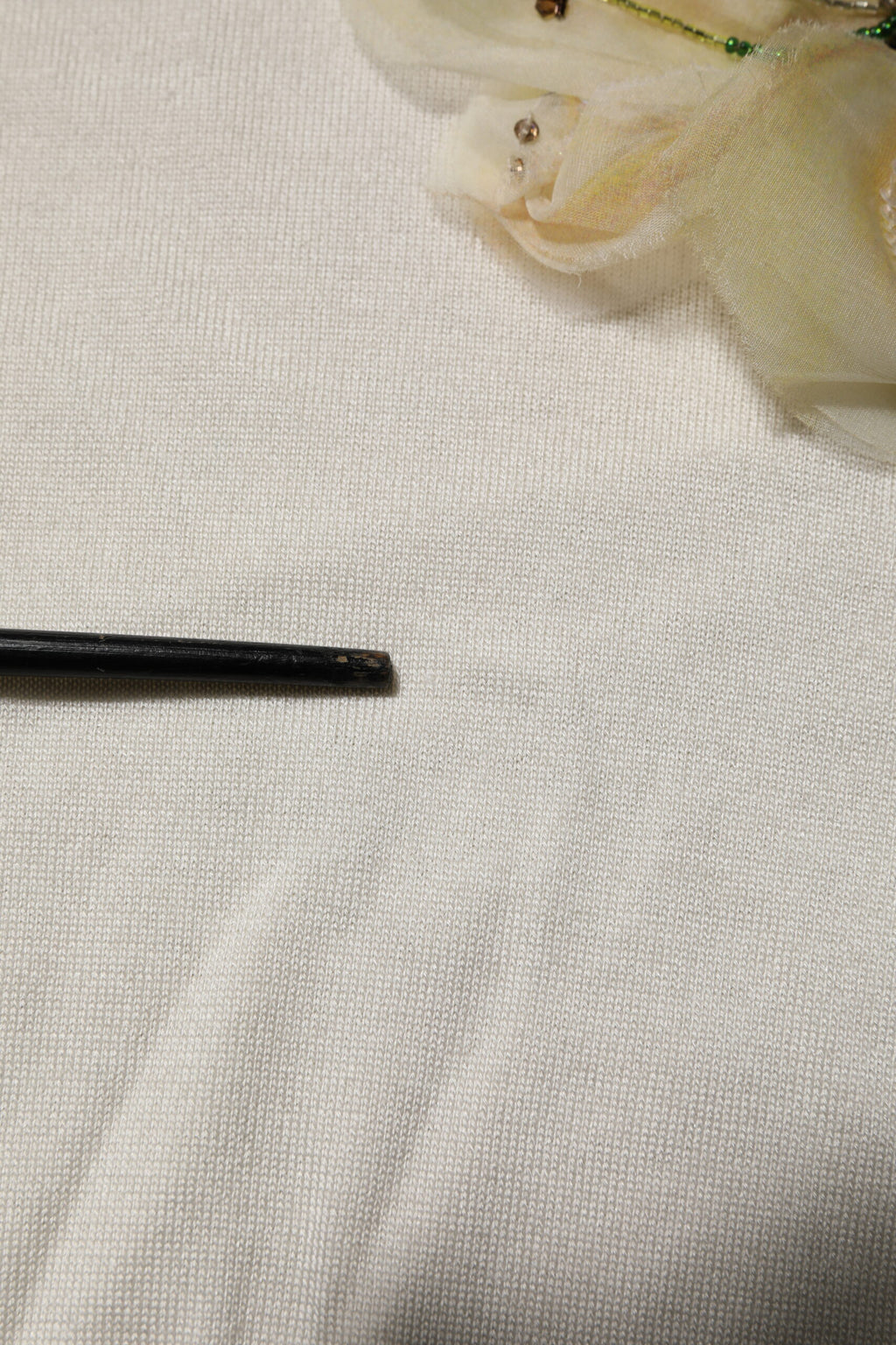 Dolce & Gabbana White Silk Lily Embellished Pullover Sweater