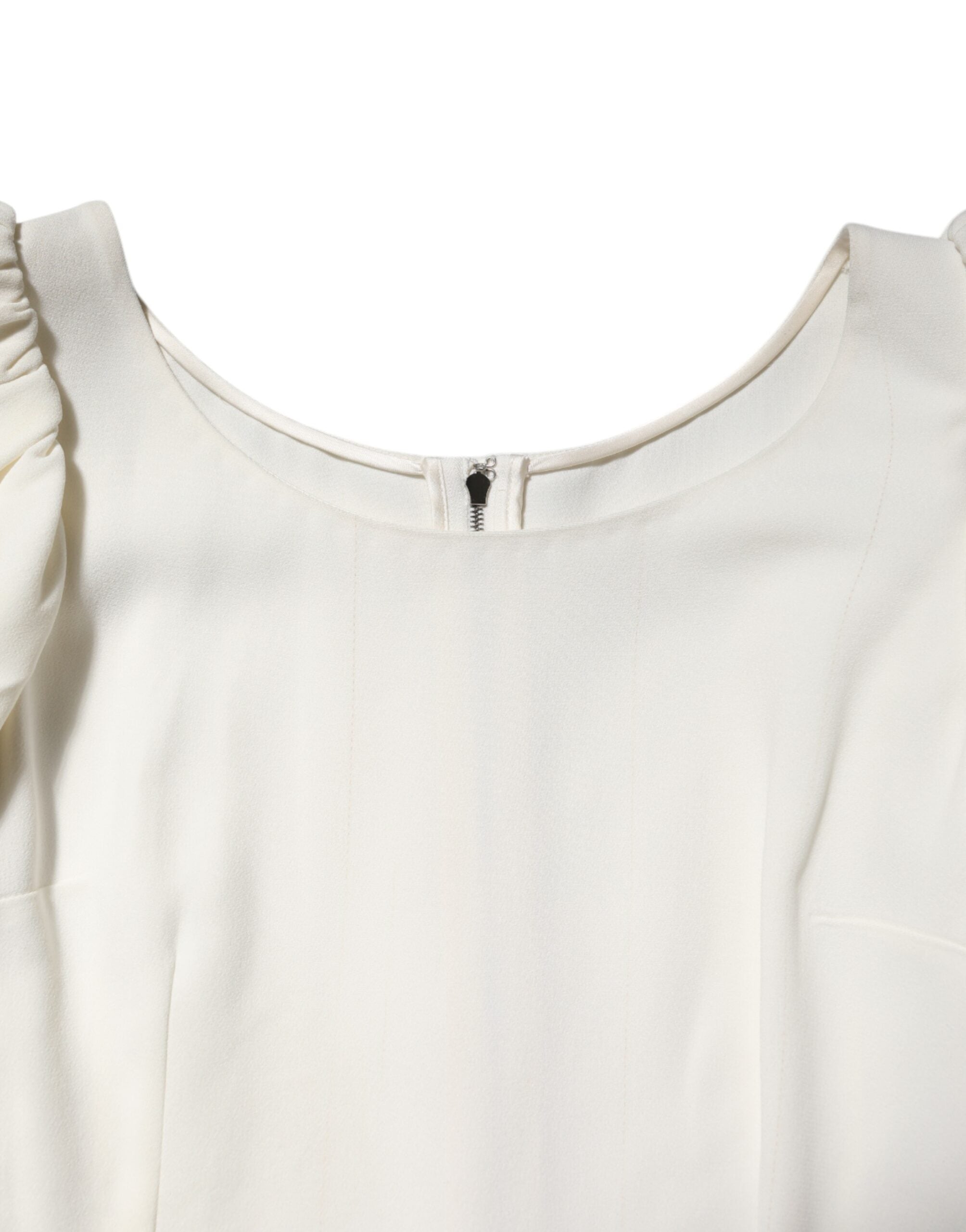 Dolce & Gabbana White Round Neck Short Sleeves Blouse Top