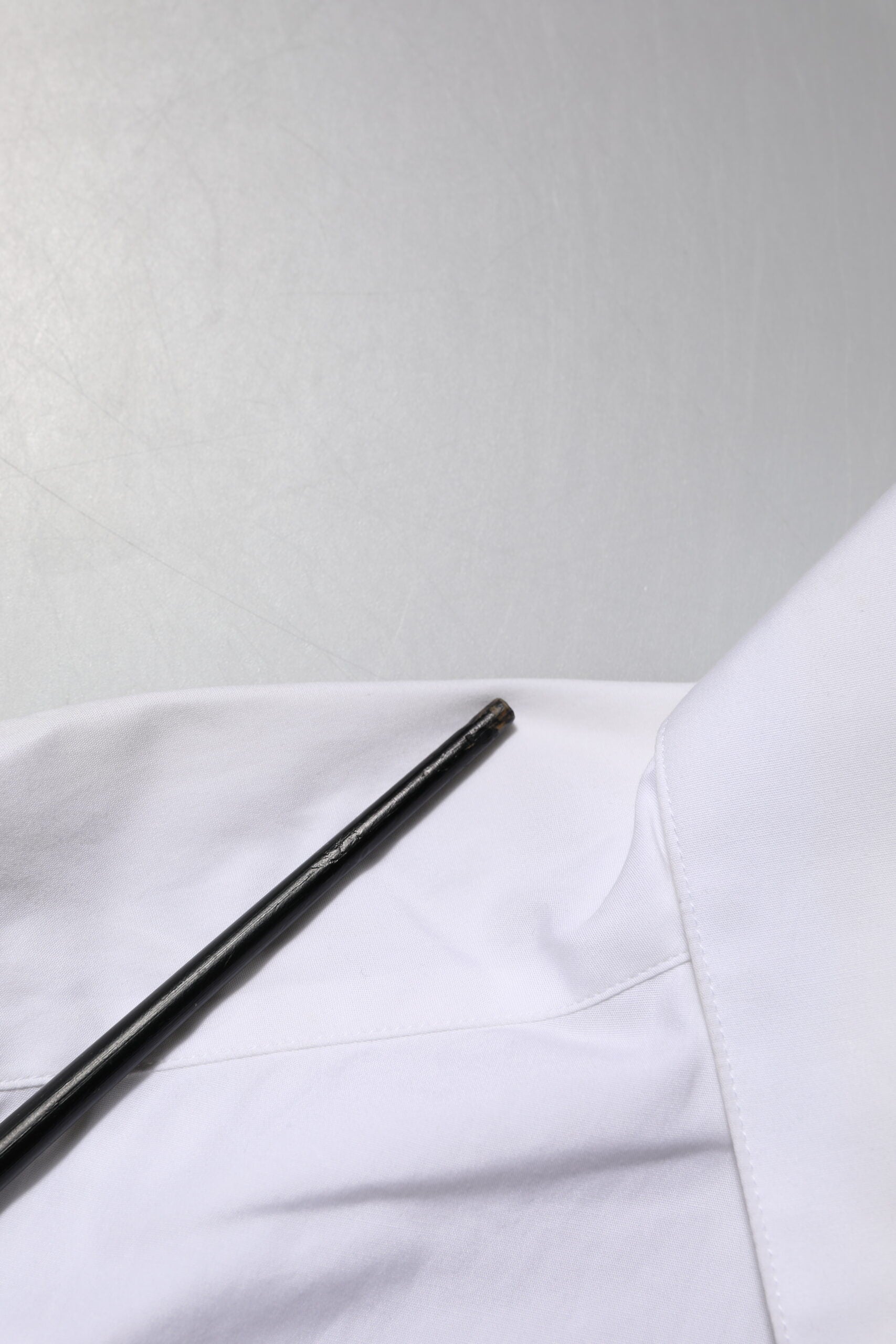 Dolce & Gabbana White Crystal Embellished Collared Shirt Top