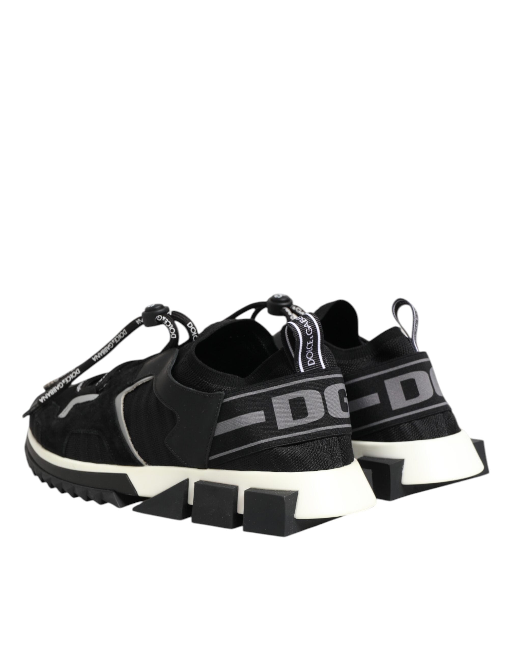 Dolce & Gabbana Black White Logo Sorrento Sneakers Shoes