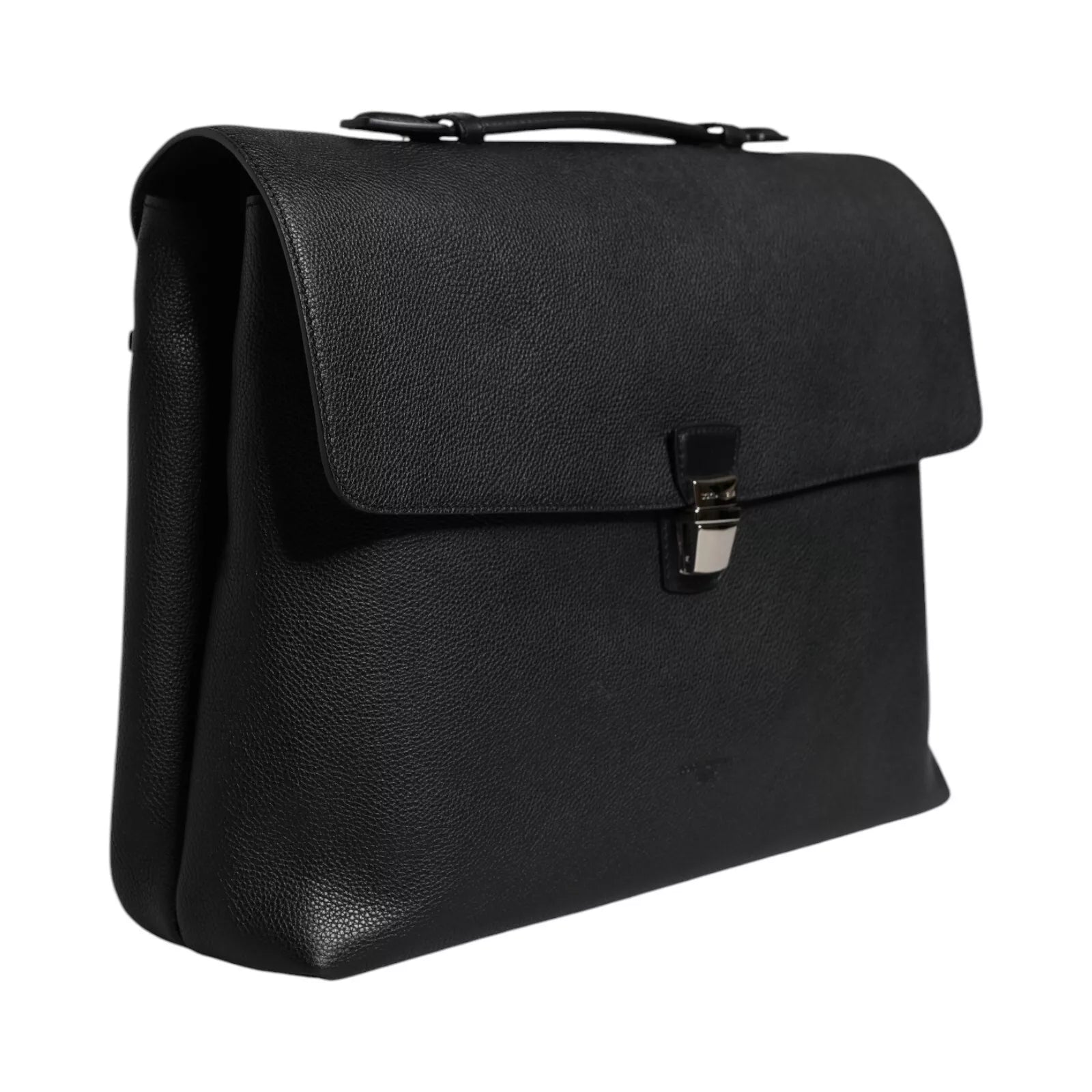 Dolce & Gabbana Black Leather Document Briefcase Top Handle Bag