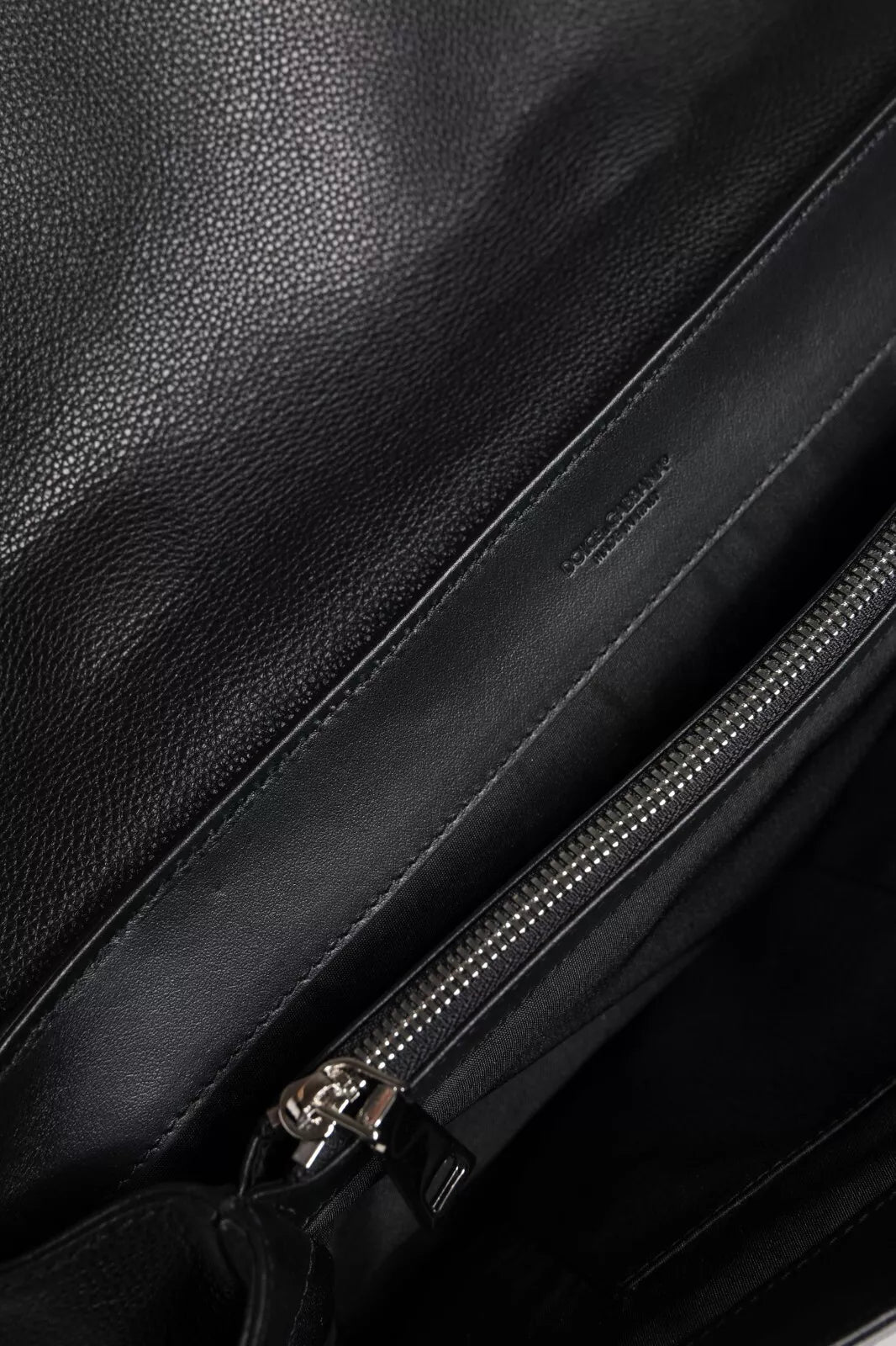 Dolce & Gabbana Black Leather Document Briefcase Top Handle Bag