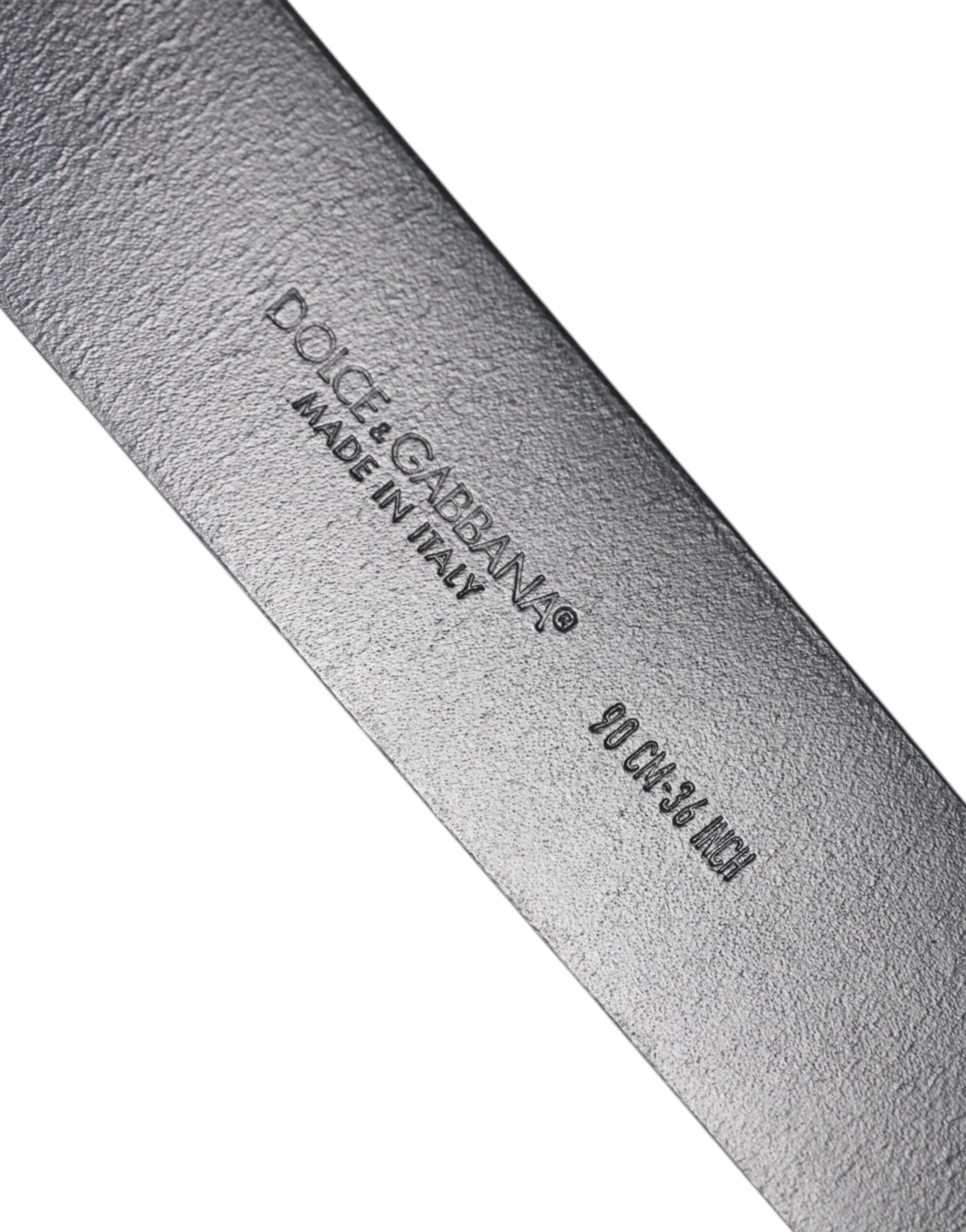 Dolce & Gabbana Brown Classic Gold Metal Logo Buckle Men Belt