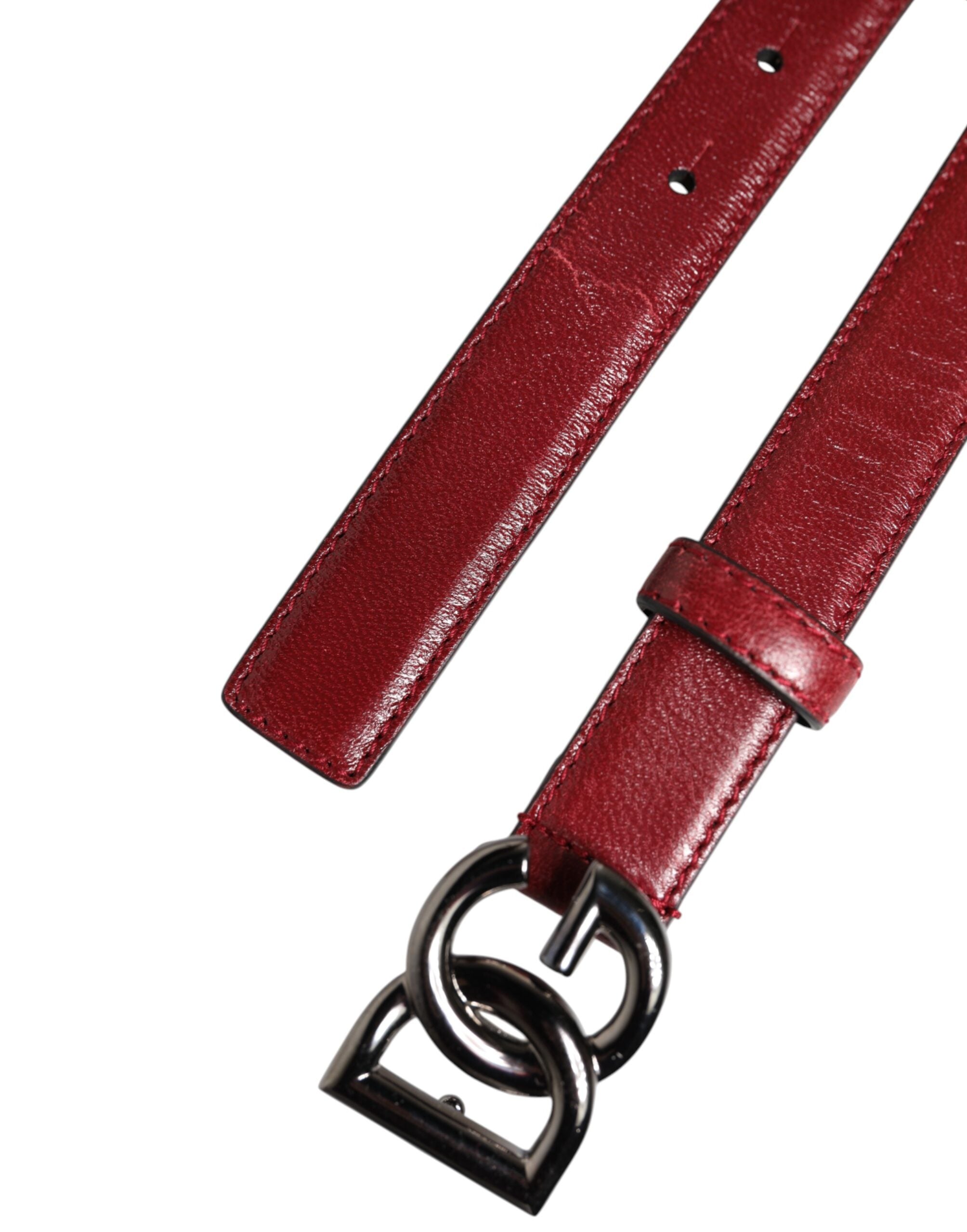 Dolce & Gabbana Red Classic Metal DG Logo Buckle Belt