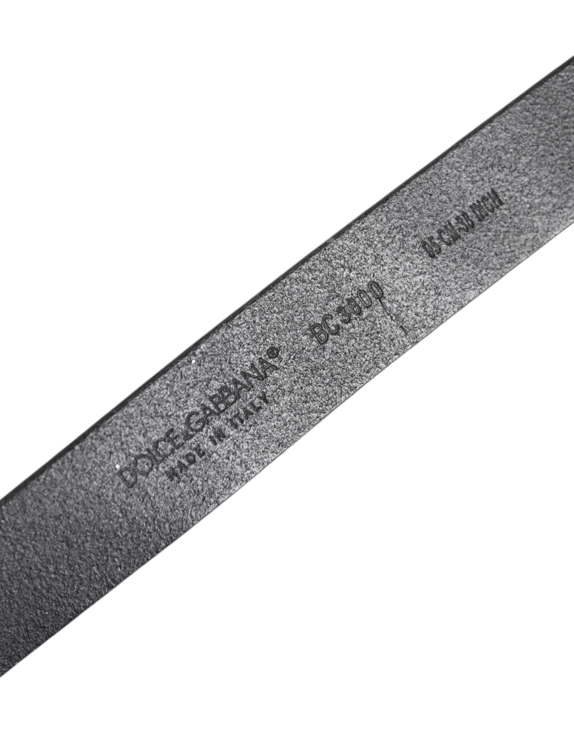 Dolce & Gabbana Black Classic Leather Gold Metal Buckle Belt