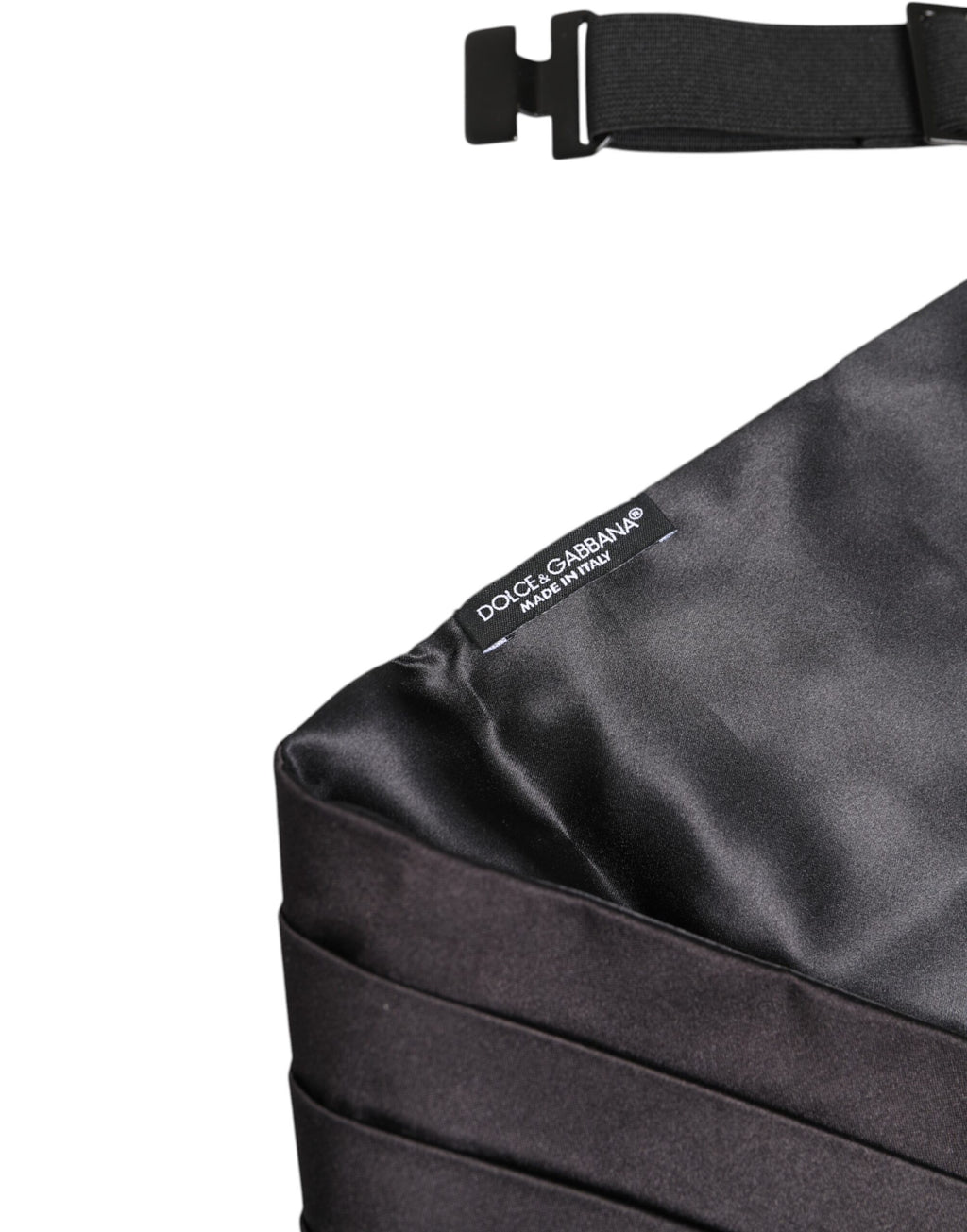 Dolce & Gabbana Black Men 100% Silk Belt Wide Waist Cummerbund