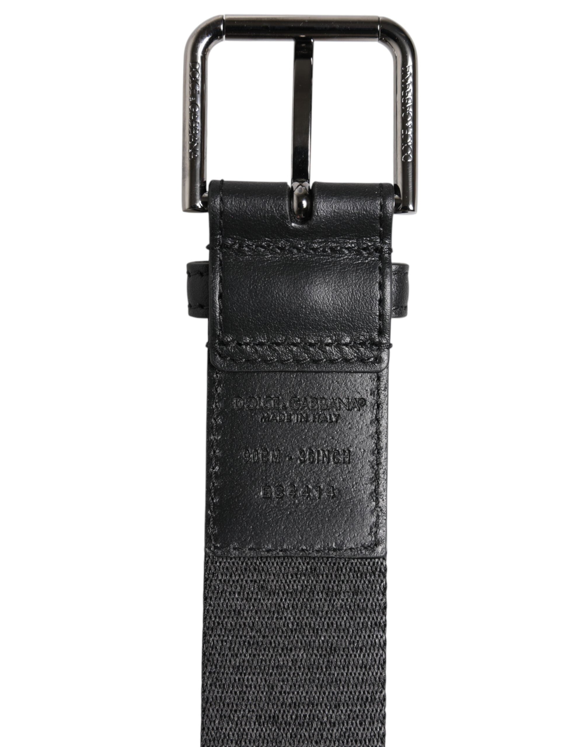 Dolce & Gabbana Green Black Polyester DG Logo Buckle Belt