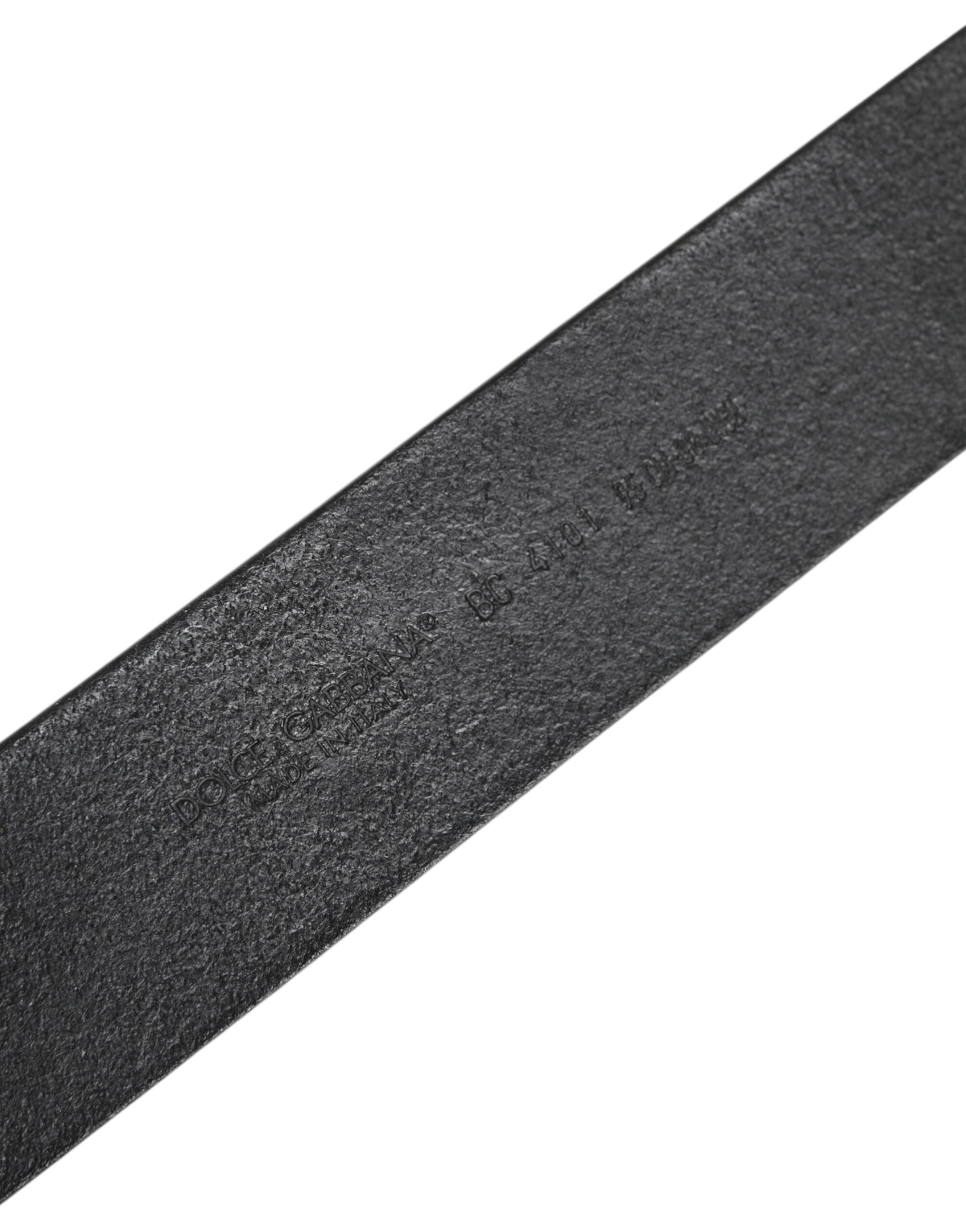 Dolce & Gabbana Black Classic Leather Bee Metal Buckle Belt