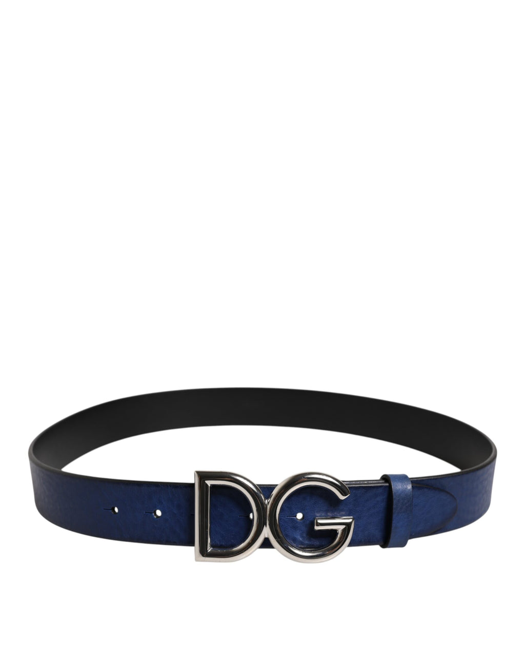 Dolce & Gabbana Blue Classic Silver Metal DG Logo Buckle Belt