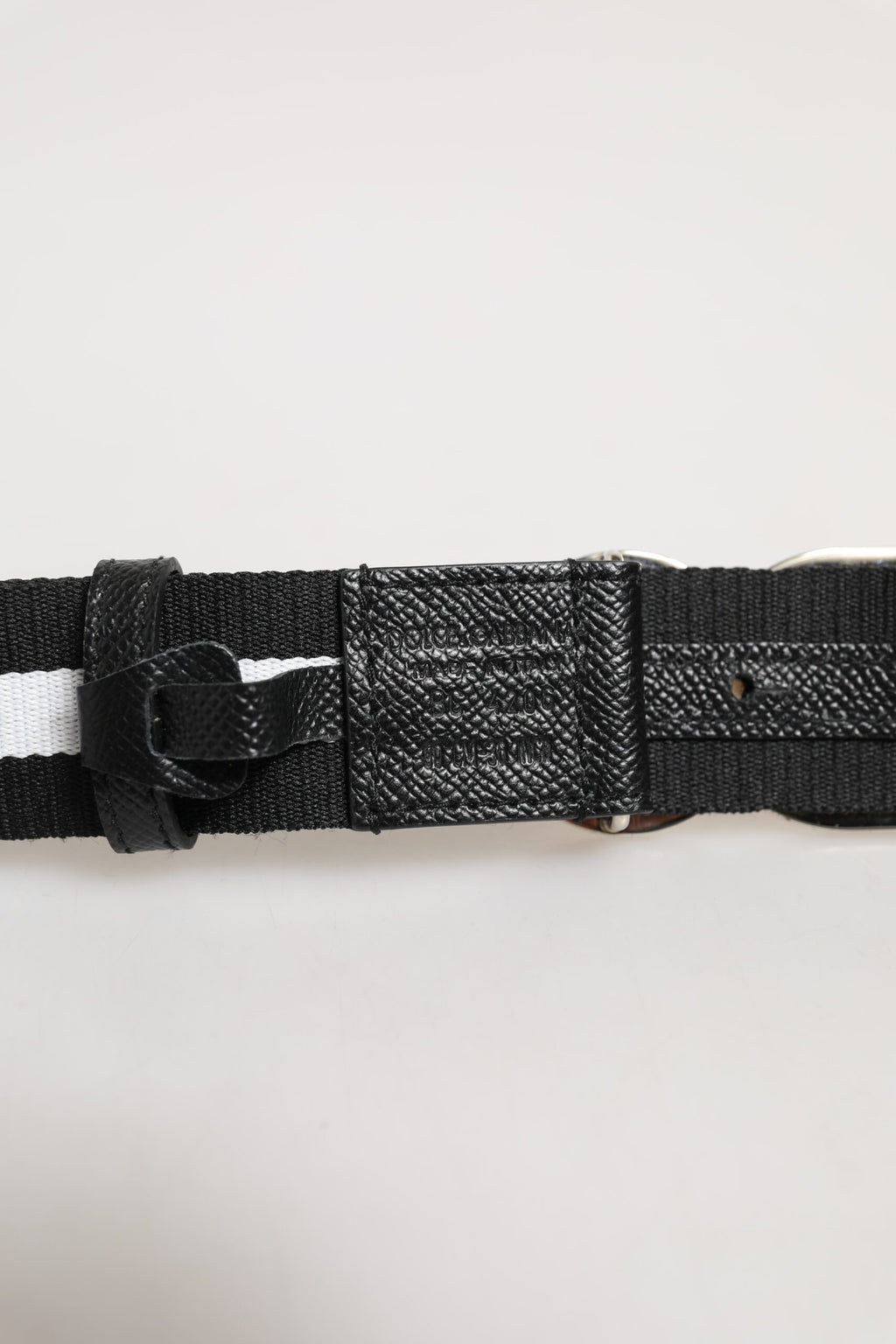 Dolce & Gabbana Black Cotton Gold Tone Metal DG Buckle Belt