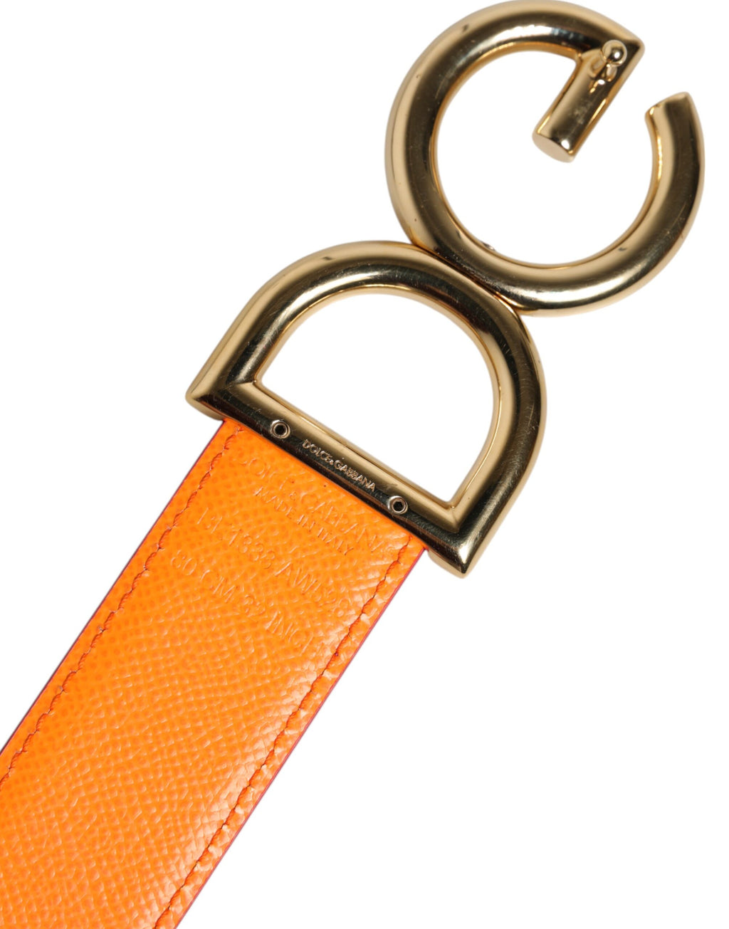 Dolce & Gabbana Pink Orange Calfskin Leather Reversible Belt