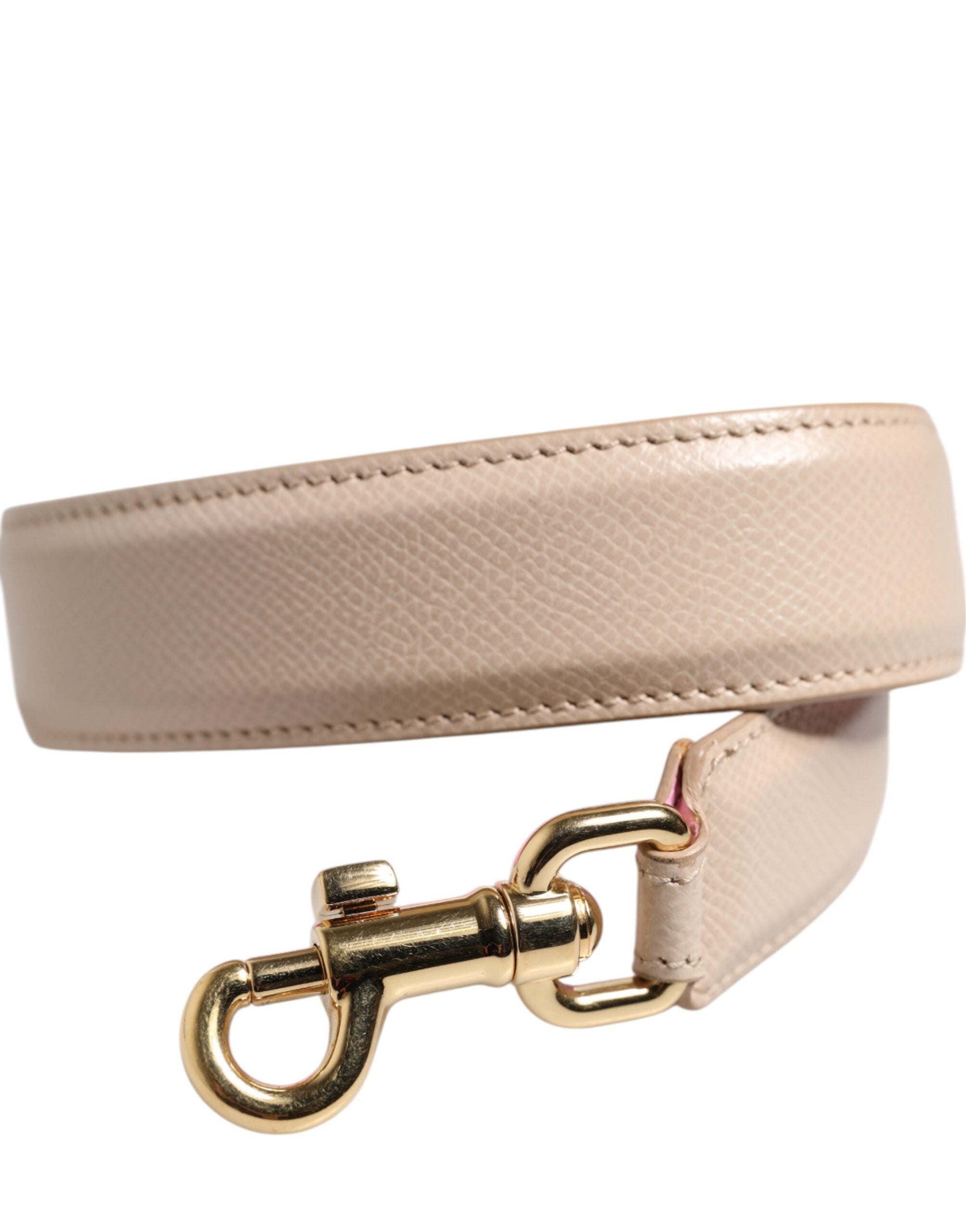 Dolce & Gabbana Beige Pink Leather Handbag Accessory Shoulder Strap