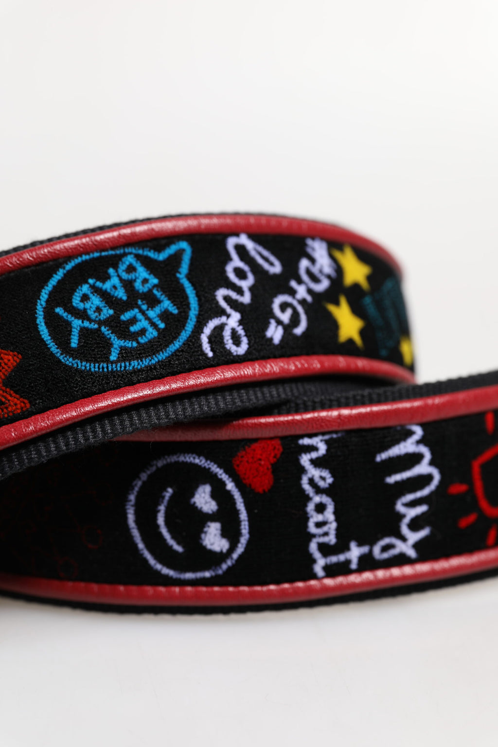 Dolce & Gabbana Black Cotton Printed Women Bag Accessory Shoulder Strap