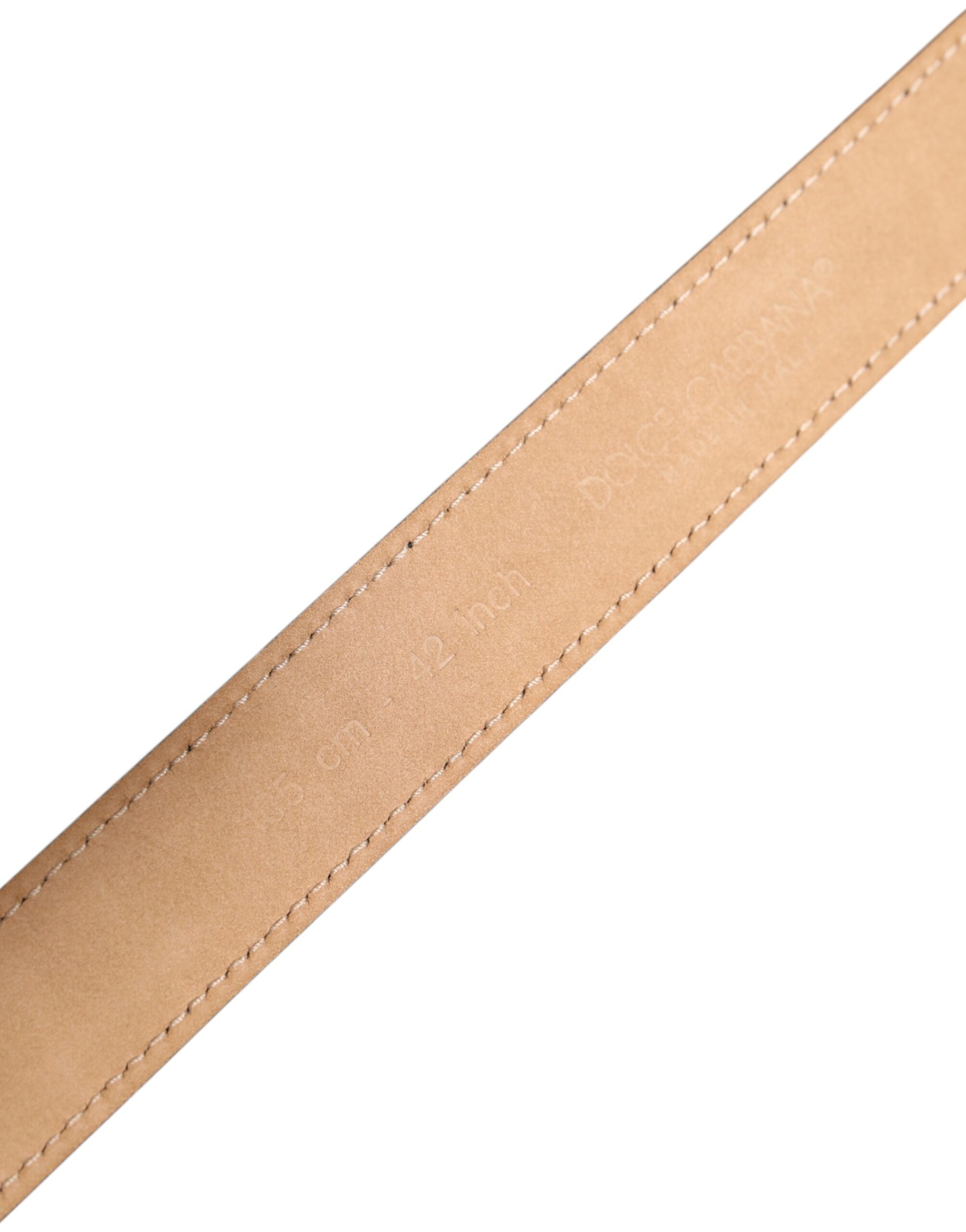 Dolce & Gabbana Black Calfskin Leather Gold DG Buckle Belt