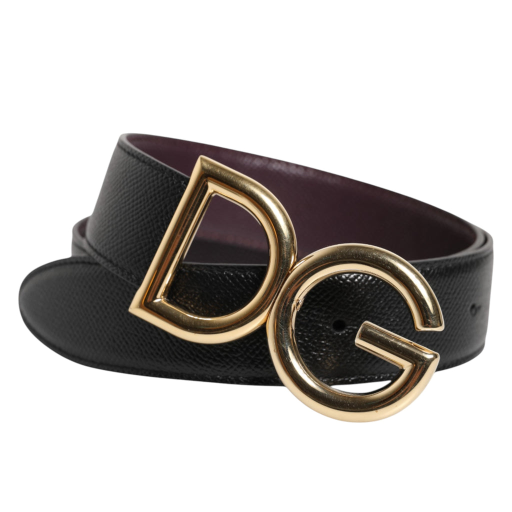 Dolce & Gabbana Black Brown Calfskin Leather Reversible Belt