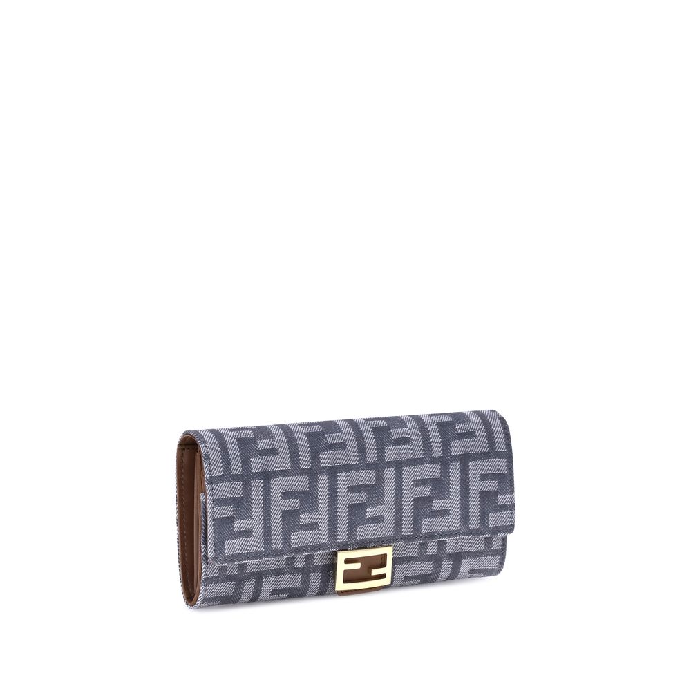Fendi FF print denim Wallet